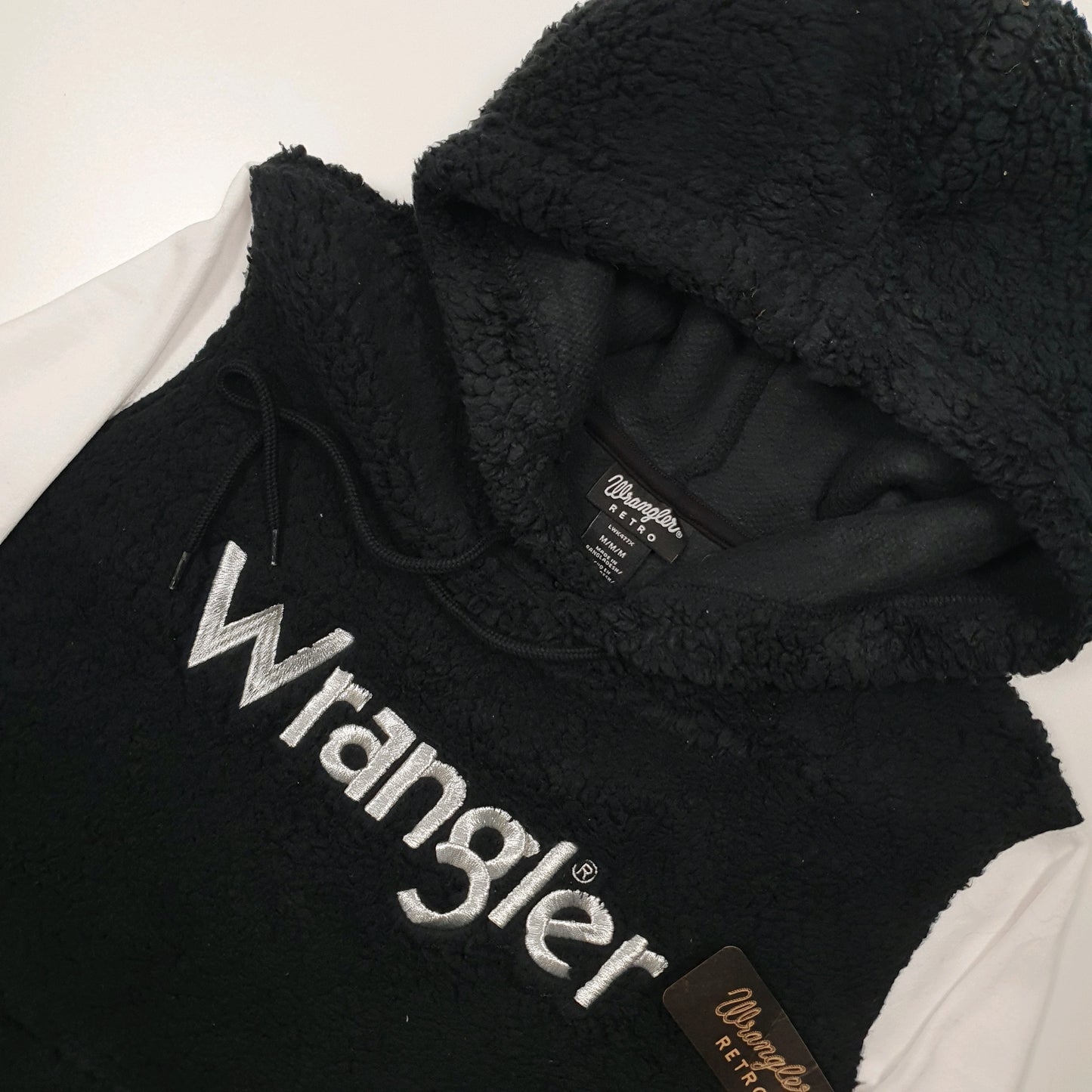 Wrangler Retro Pile Hoodie Fleece M Black