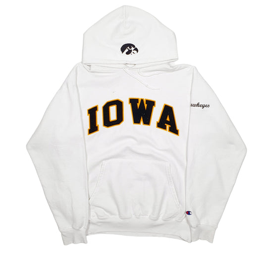 Mens White Champion IOWA Hawkeyes USA College Hoodie Jumper