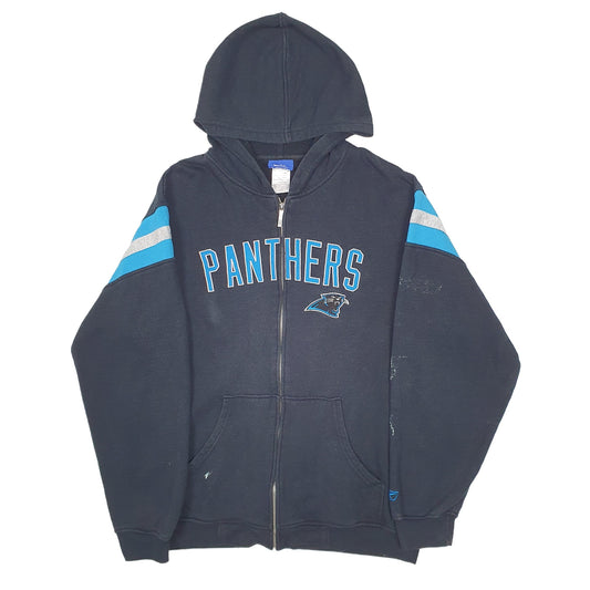 Mens Navy Reebok NFL Football Panthers Full Zip Jumper