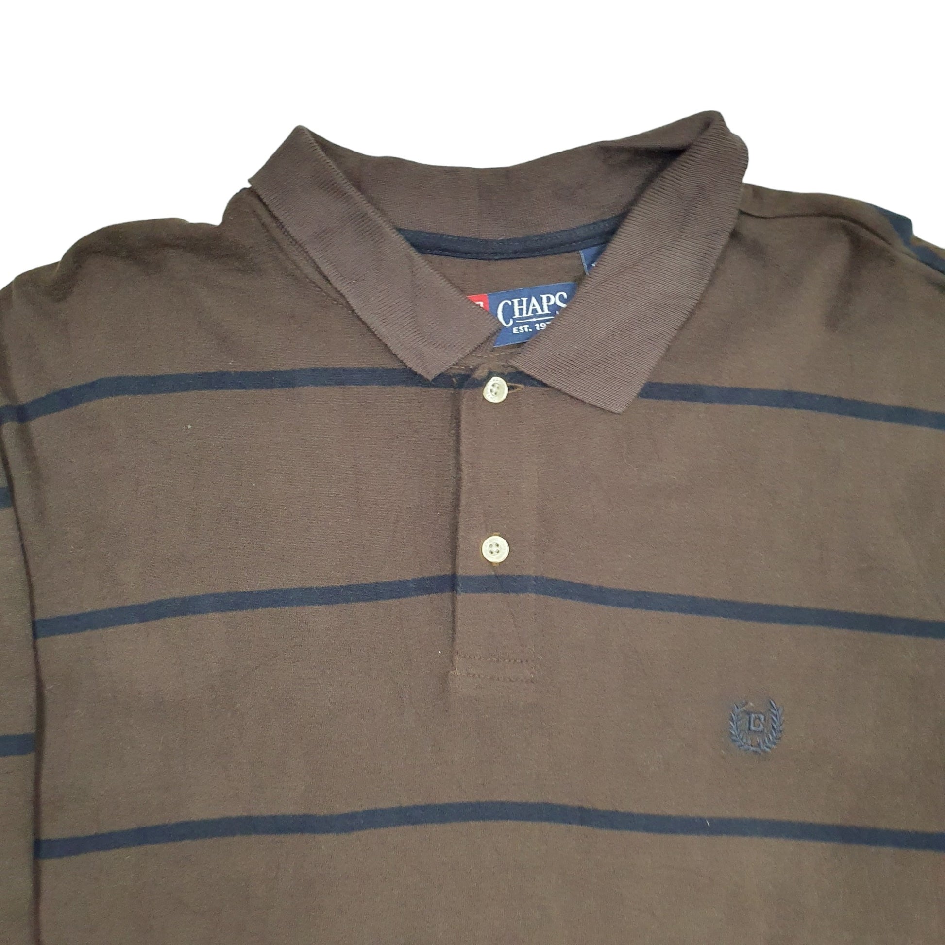 Chaps Long Sleeve Polo Shirt Brown