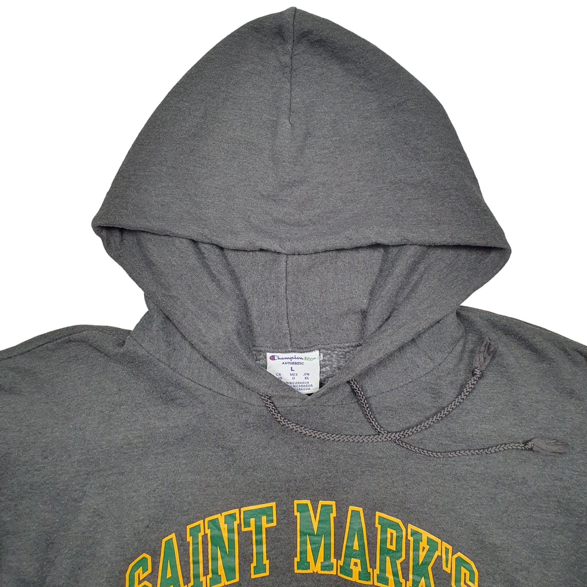 Mens Grey Champion Saint Marks USA College Hoodie Jumper