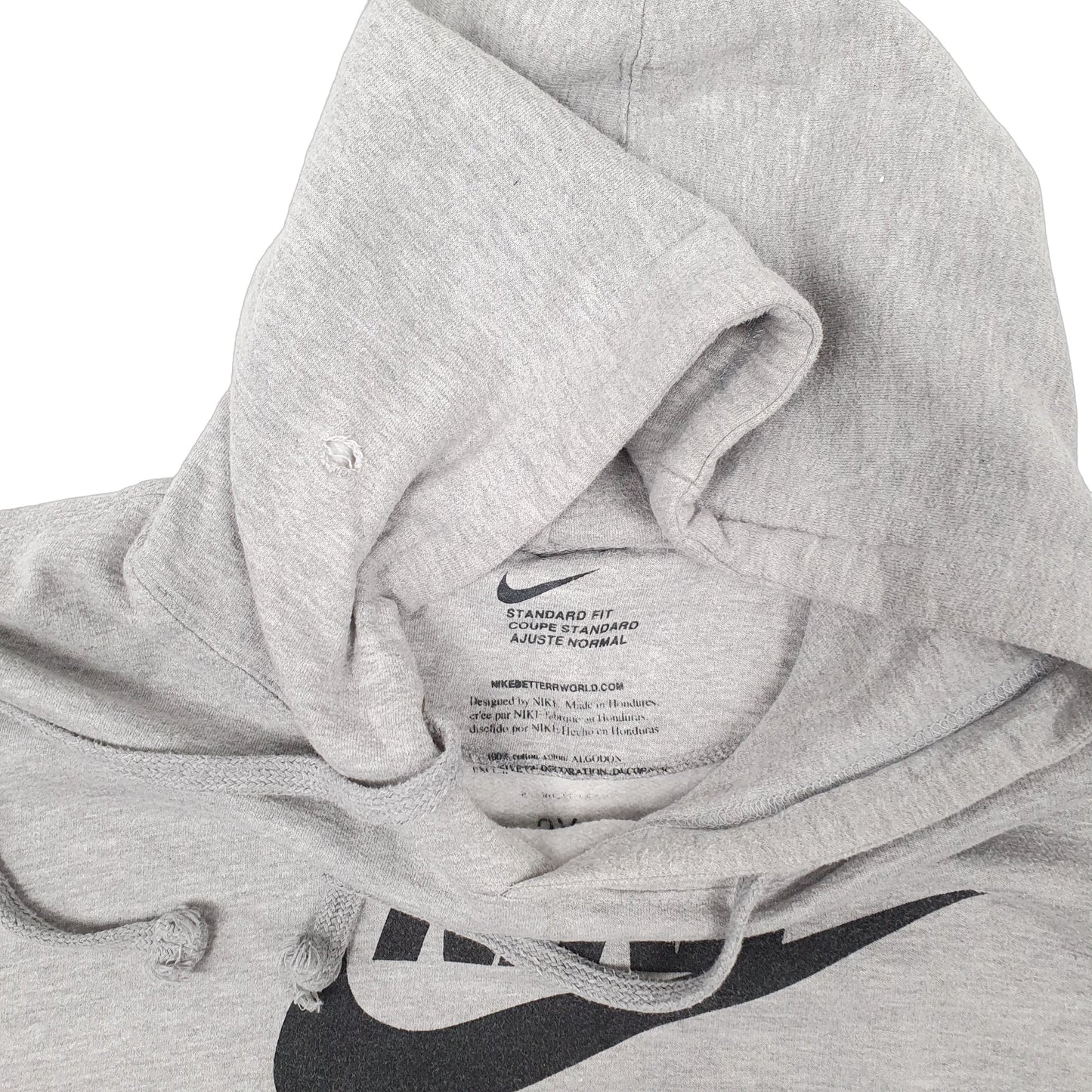 Mens Grey Nike Spellout Hoodie Jumper