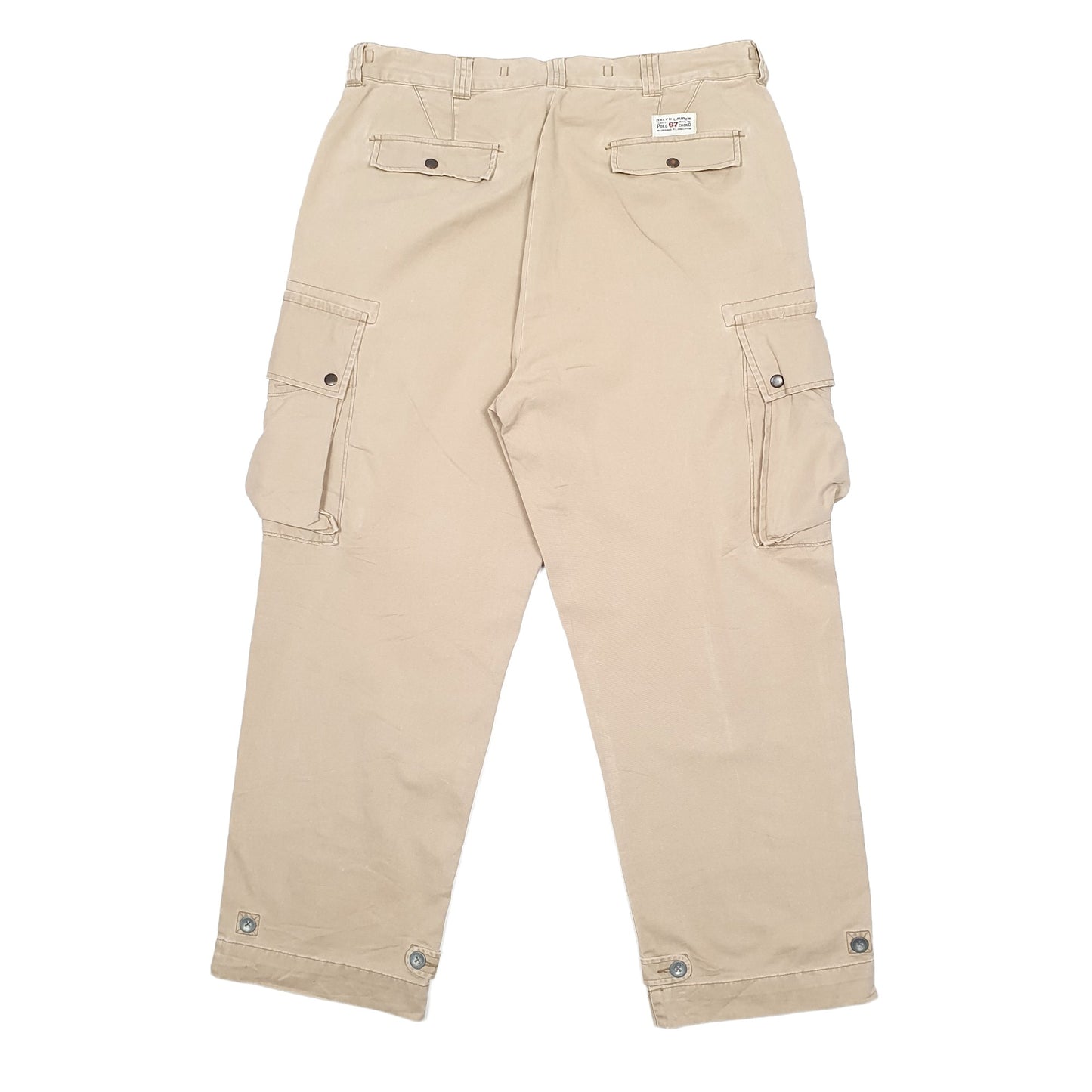 Mens Beige Polo Ralph Lauren Cargo Baggy Combat Cargo Trousers