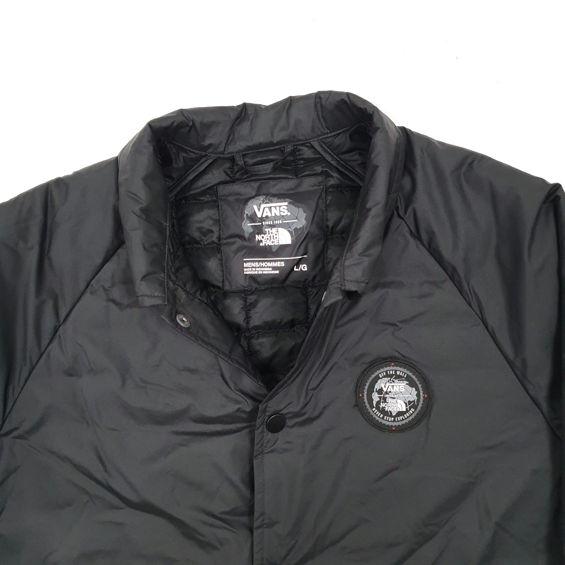 Mens Black Vans X The North Face Thermoball Bomber Puffer Jacket Coat