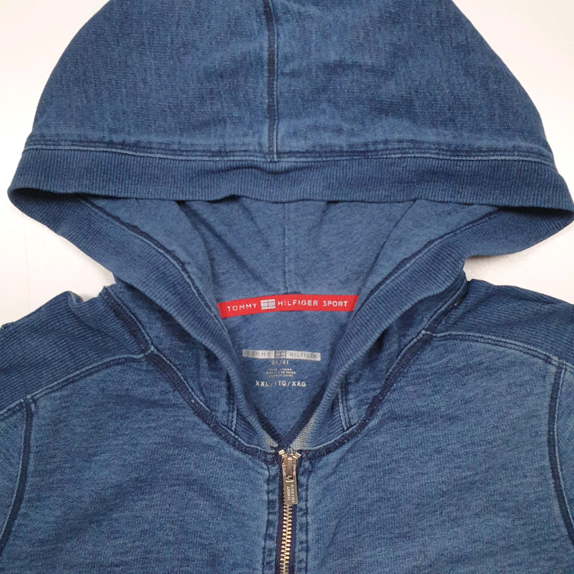 Womens Blue Tommy Hilfiger Spellout Hoodie Jumper