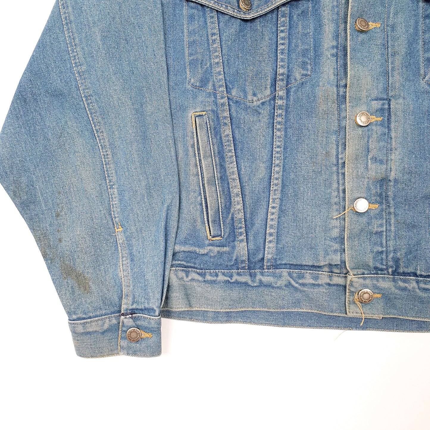 Mens Blue Wrangler Hero Trucker Type 3 Denim Jacket Coat