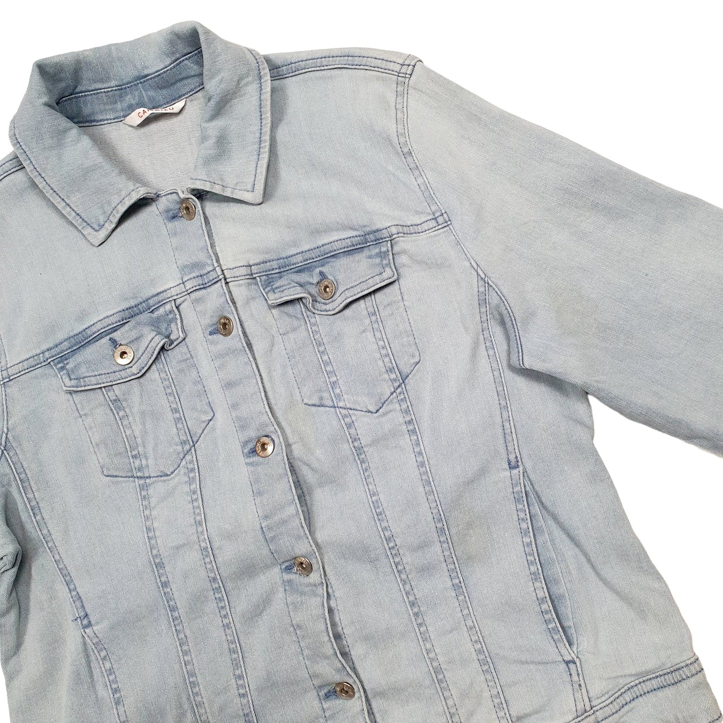 Womens Blue Camaieu Trucker Denim Jacket Coat