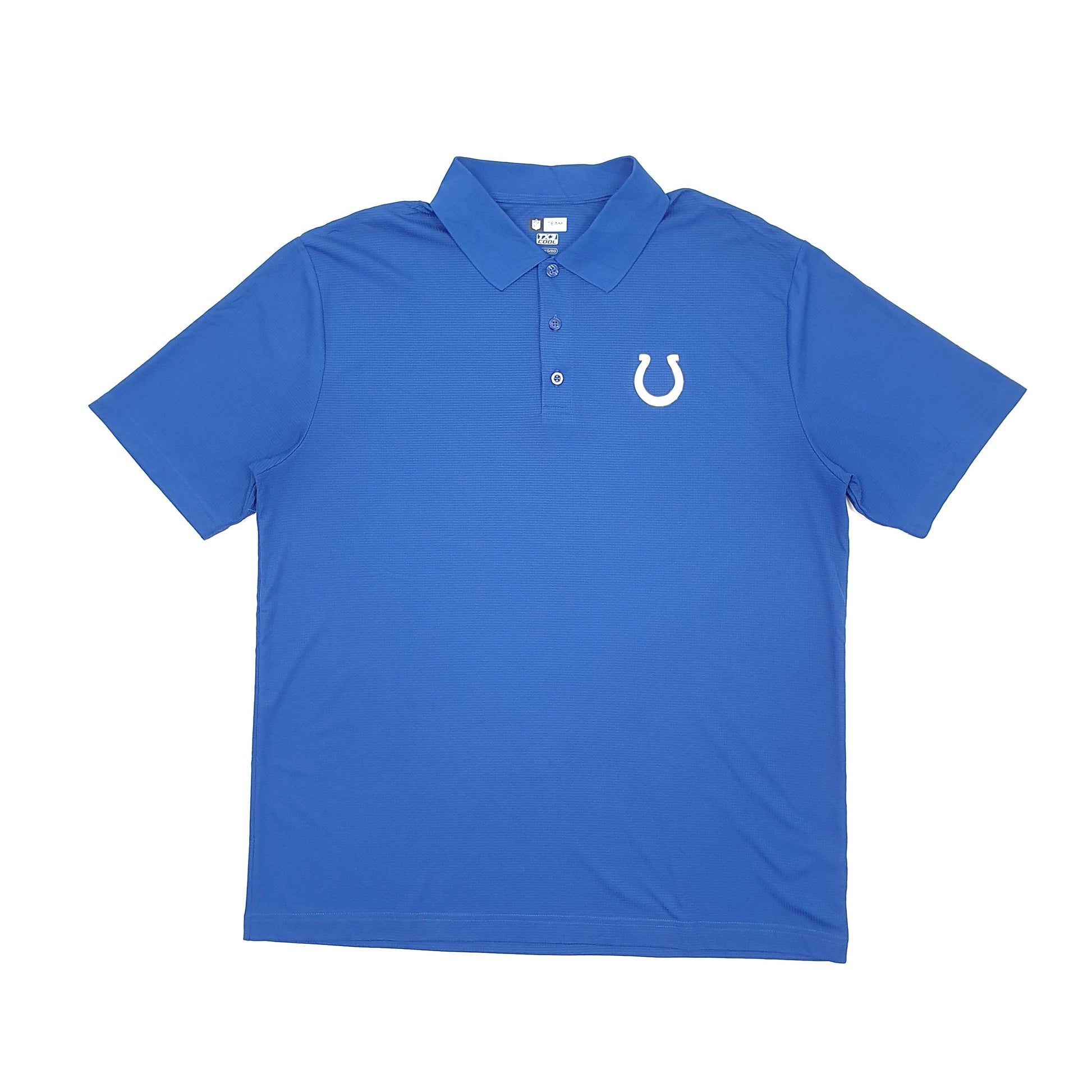 NFL Indianapolis Colts Football Short Sleeve Polyester Polo Shirt Blue