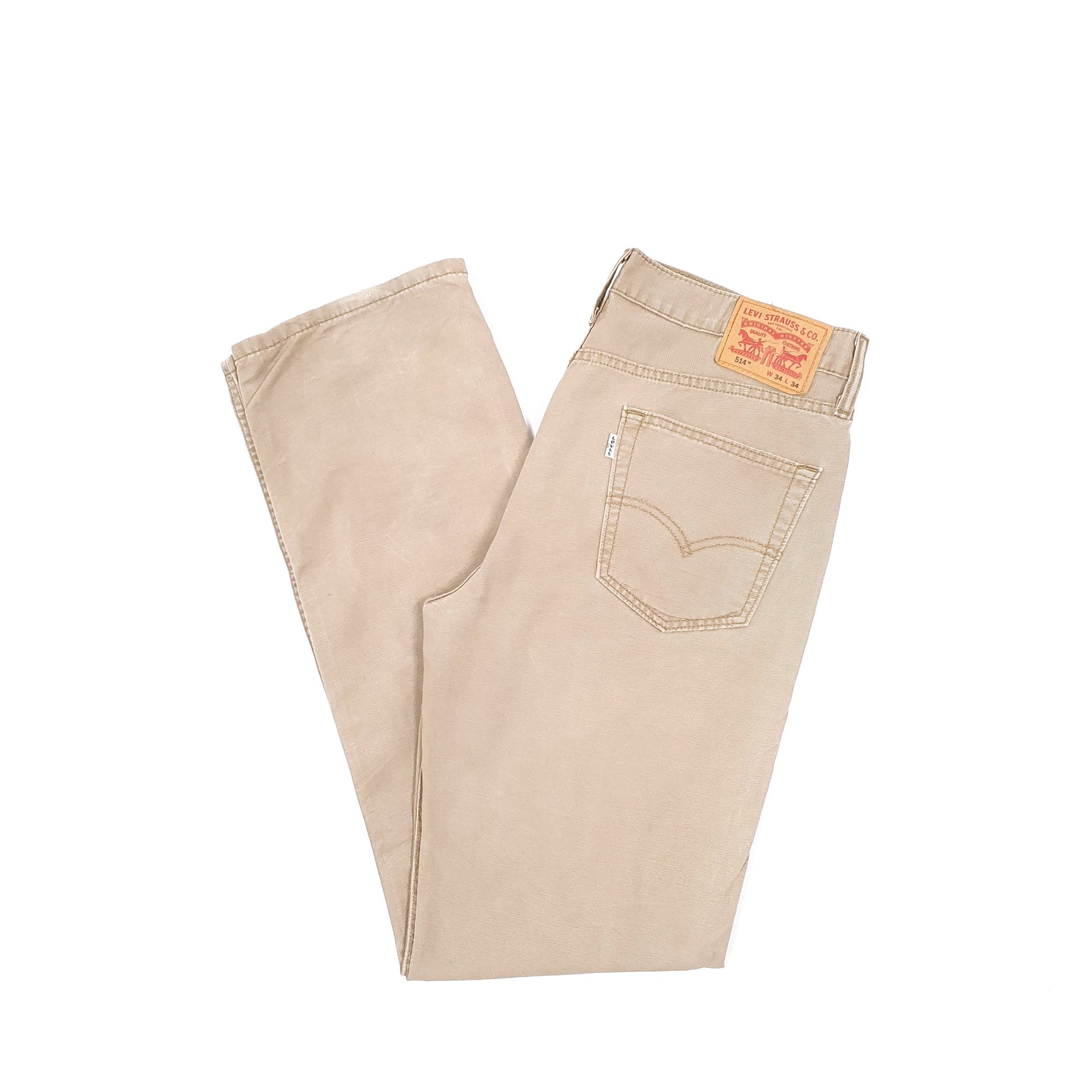 Levis 514 Straight Fit Jeans W34 L34 Beige