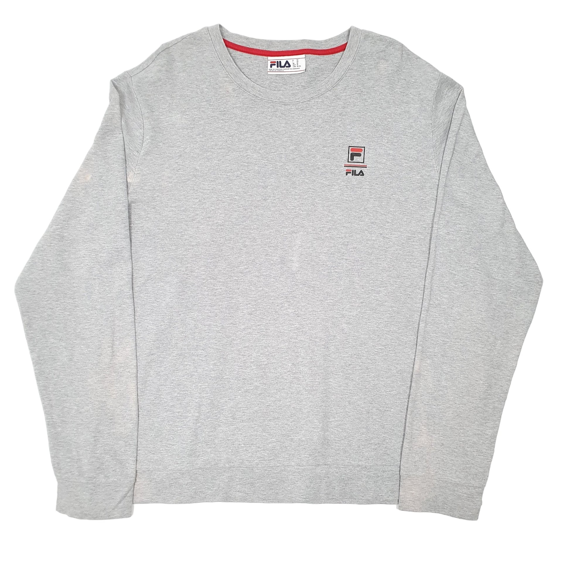 Mens Grey Fila Sweatshirt Crewneck Jumper