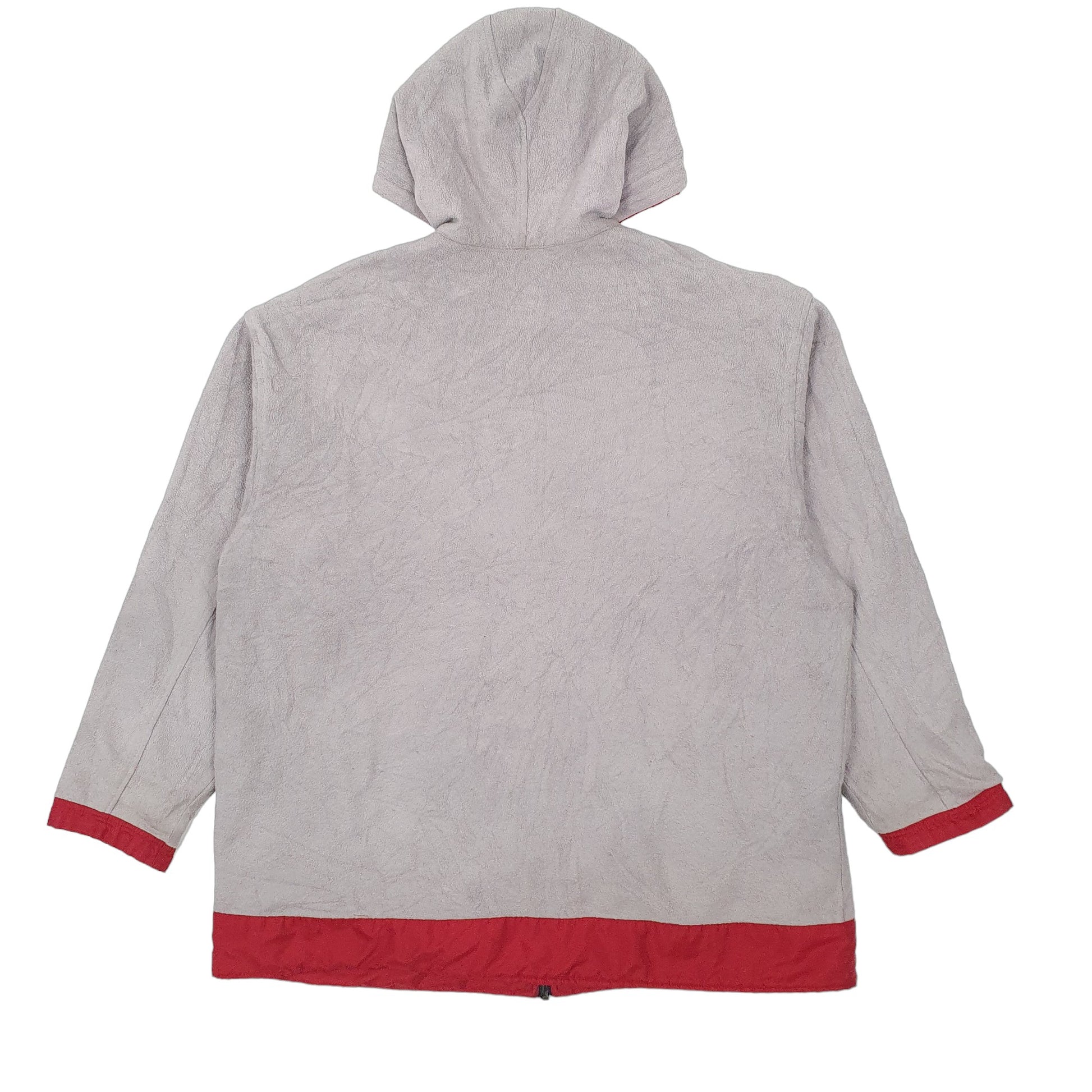 Mens Red Nike Vintage 2000s Y2K Reversible Spellout Fleece  Coat