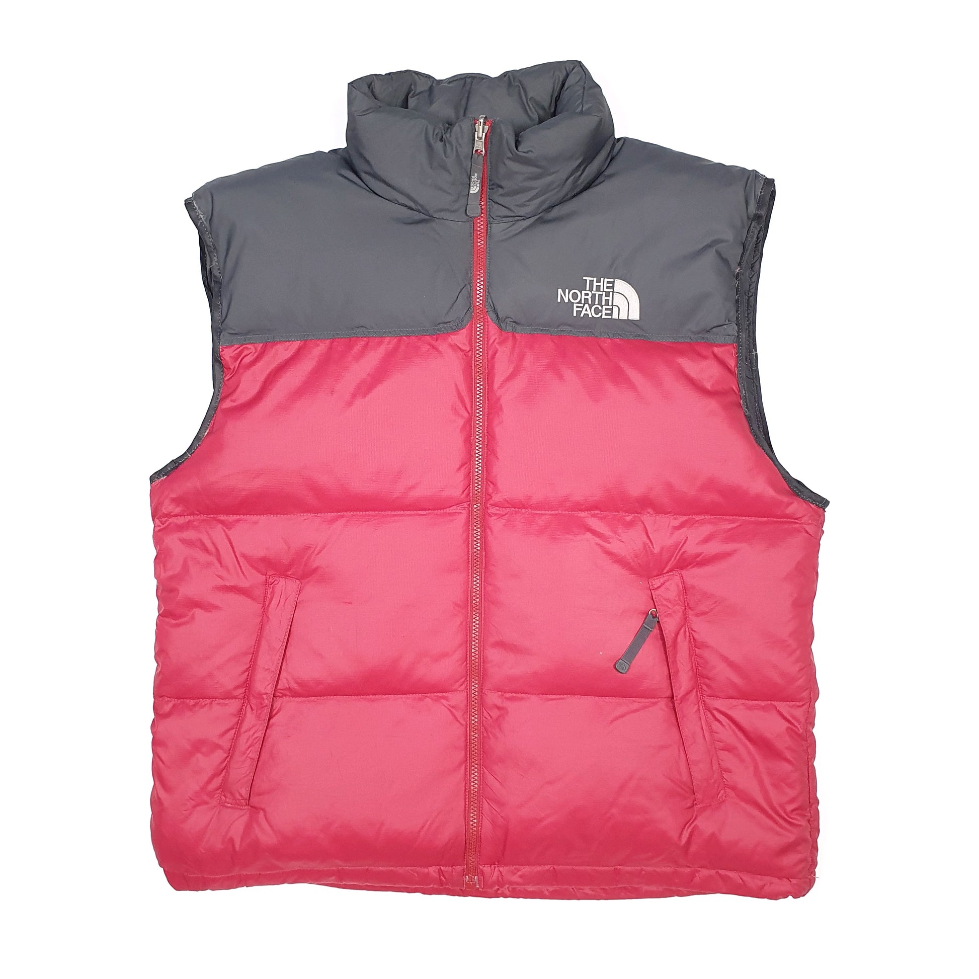 Red The North Face Puffer Gilet Coat