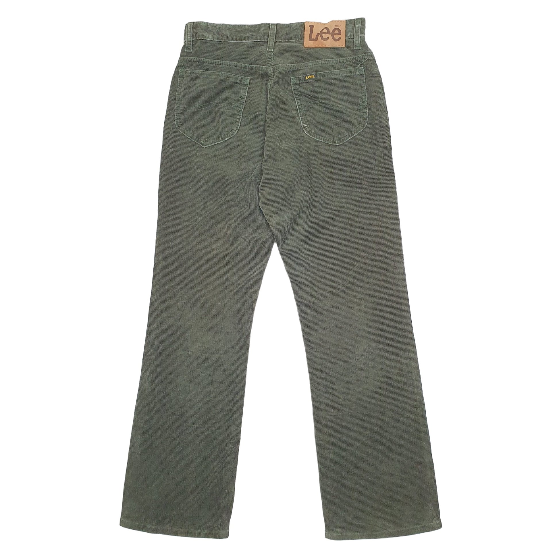 Mens Green Lee  Corduroy Trousers