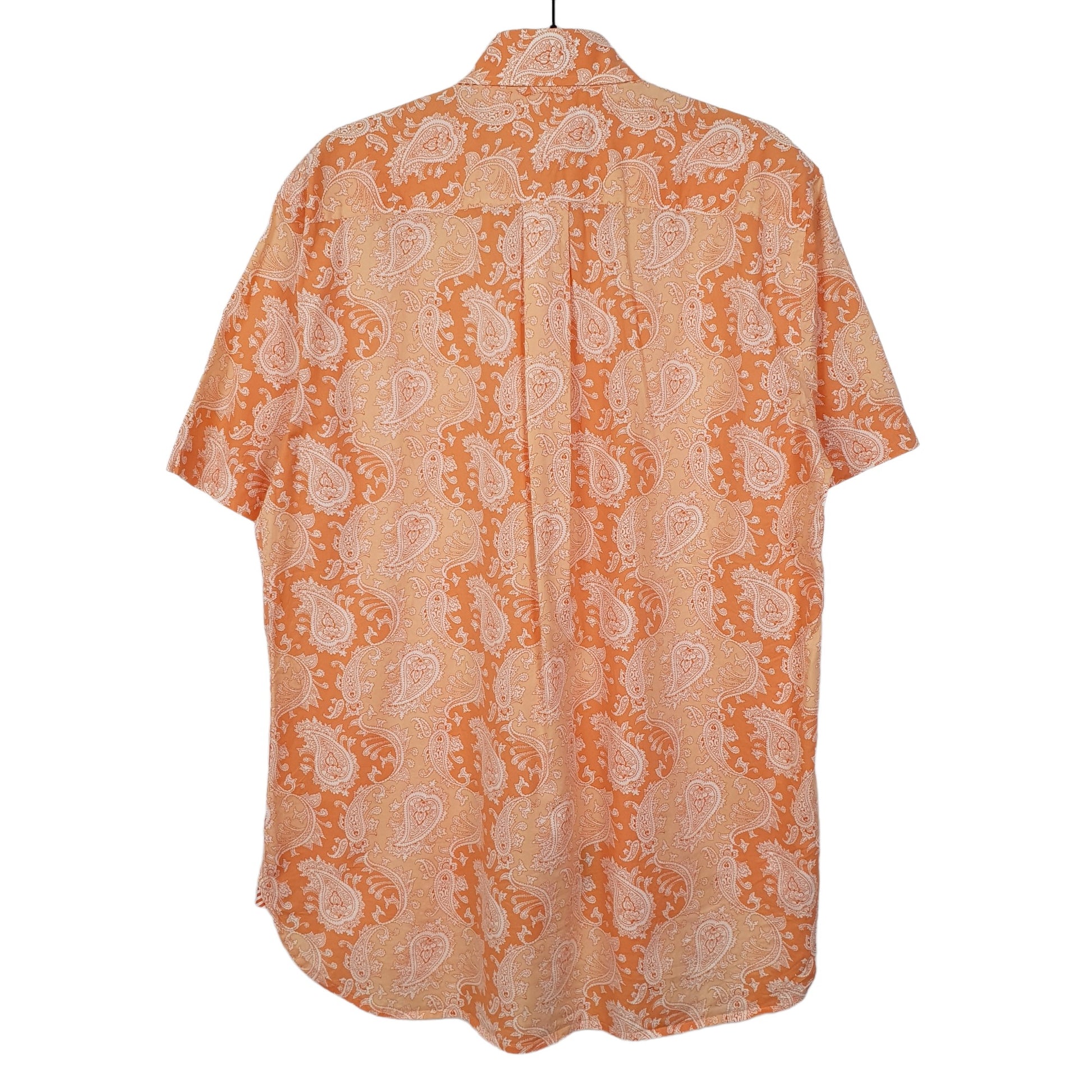 Tommy Hilfiger Paisley Short Sleeve Regular Fit Shirt Orange