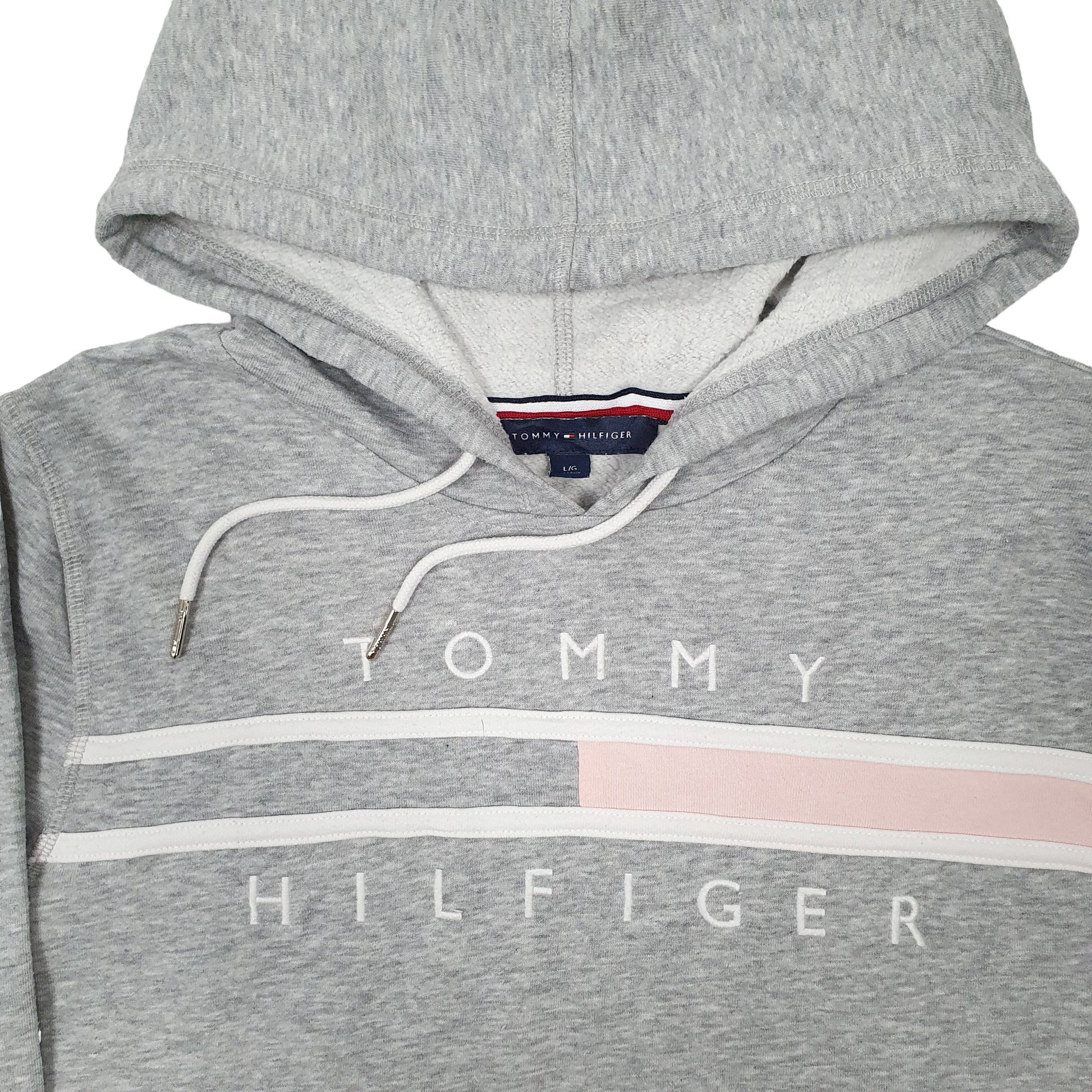 Womens Grey Tommy Hilfiger Spellout Hoodie Jumper