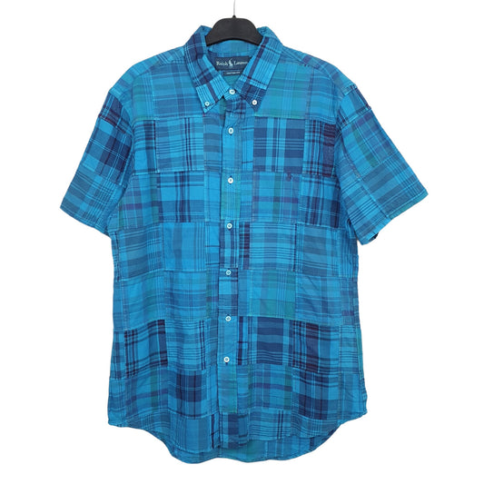 Ralph Lauren Short Sleeve Custom Fit Check Shirt Blue