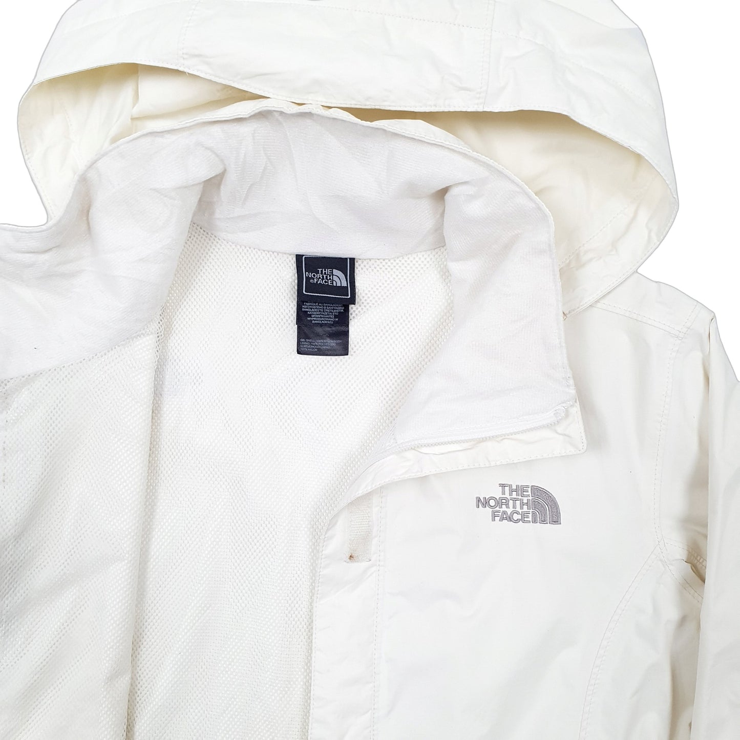 Womens Cream The North Face Resolve Hyvent Rain Coat Coat