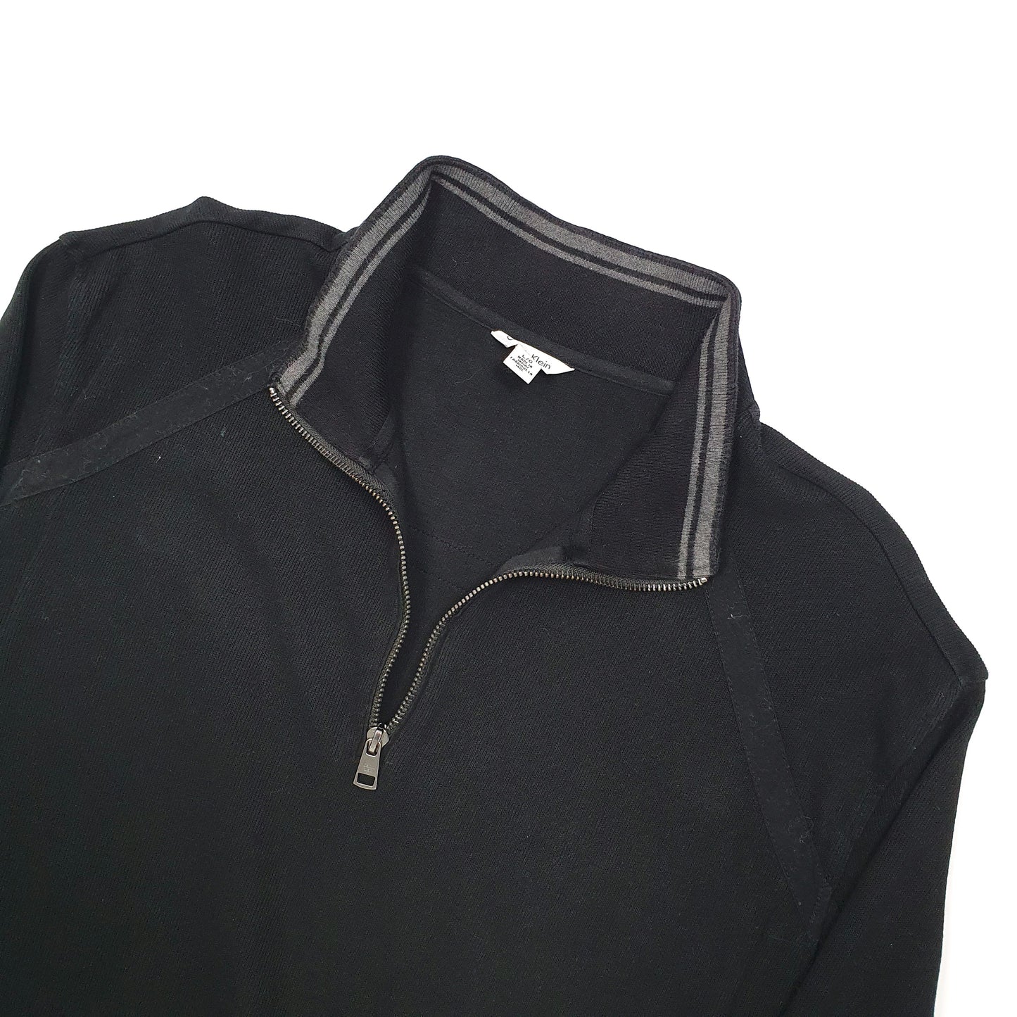 Calvin Klein Spellout Quarter Zip L Black
