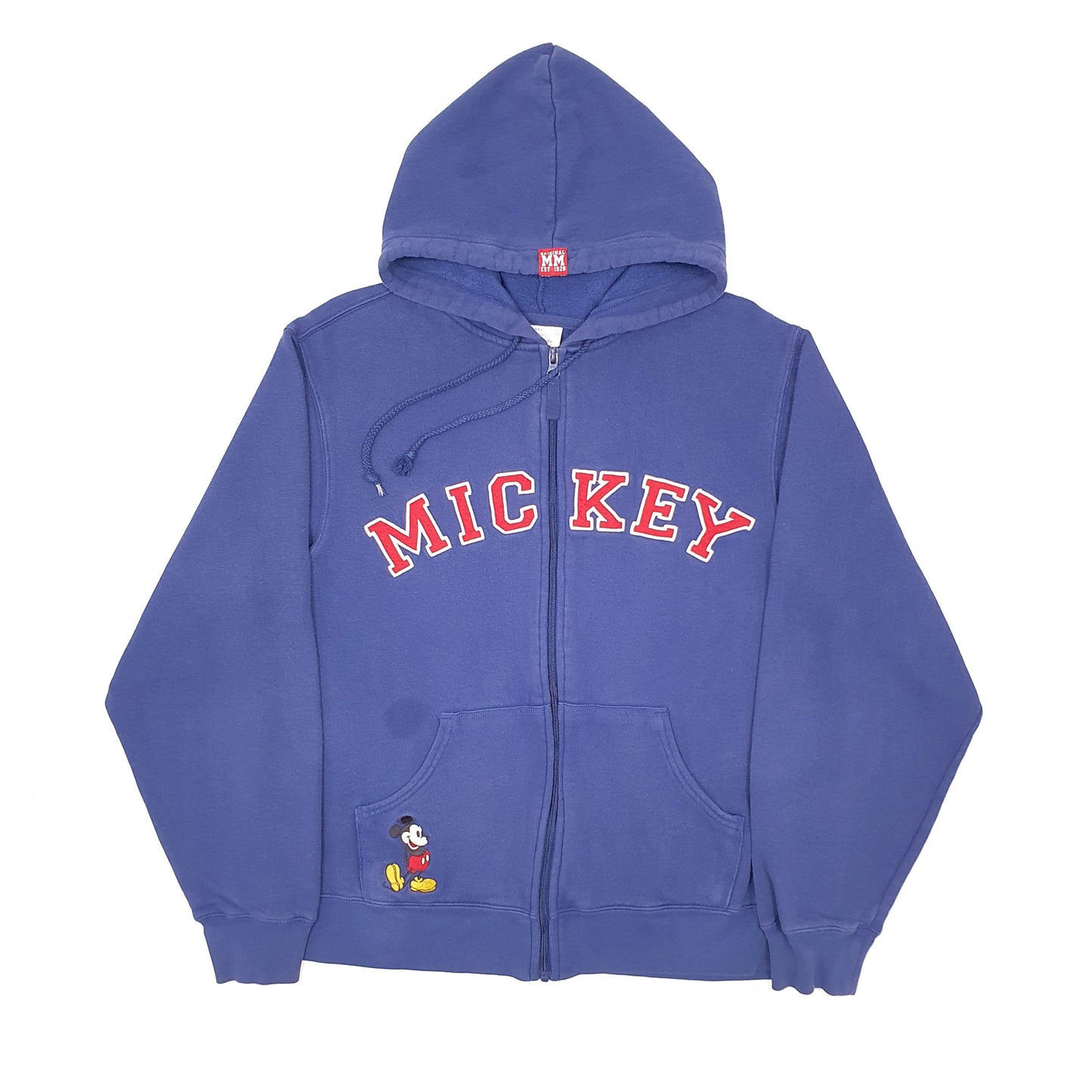 Mens Navy Disney Mickey Mouse Hoodie Full Zip Jumper