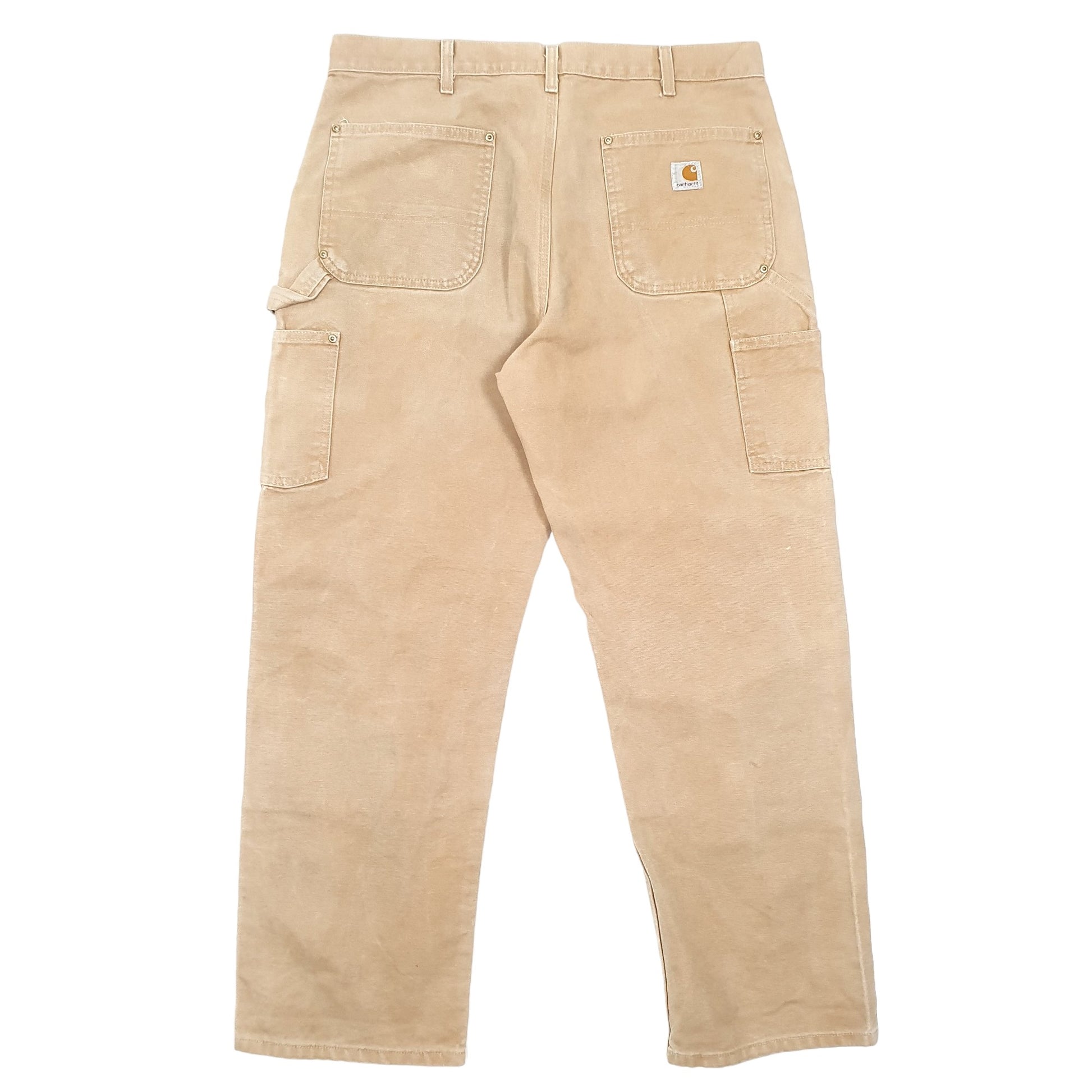 Mens Tan Carhartt Double Knee Riveted Carpenter Trousers