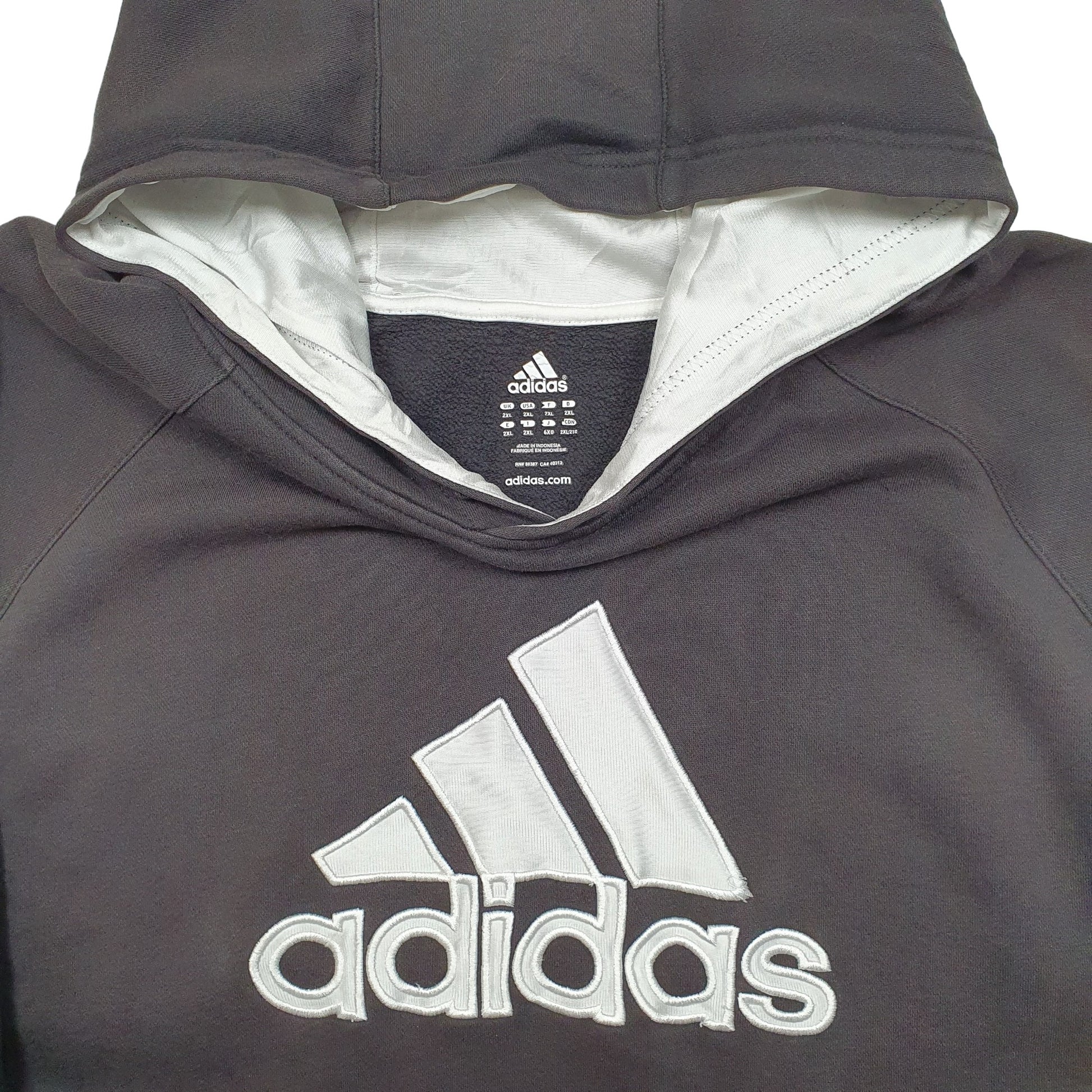 Mens Black Adidas Spellout Hoodie Jumper