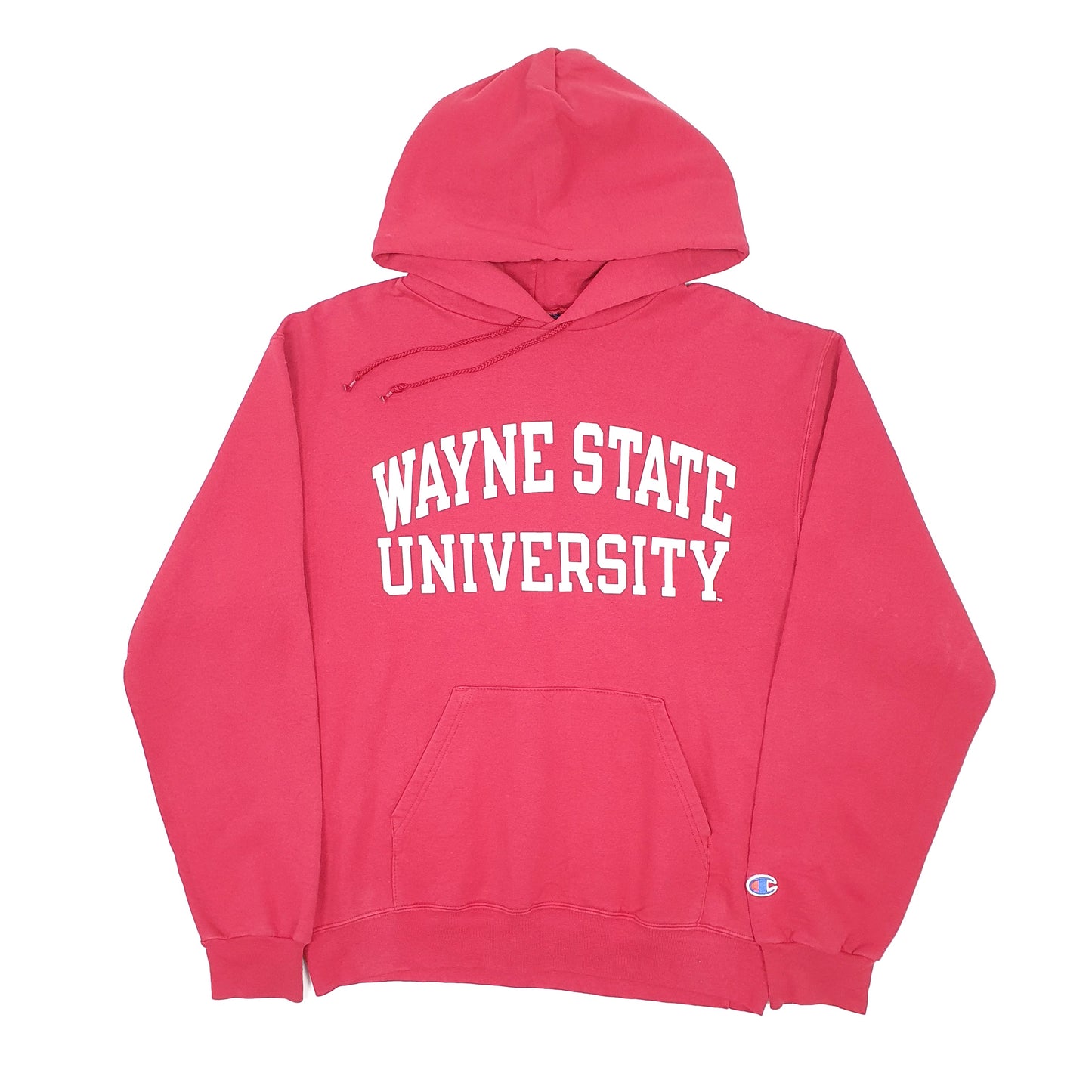 Mens Red Champion USA College Wayne State Hoodie Jumper