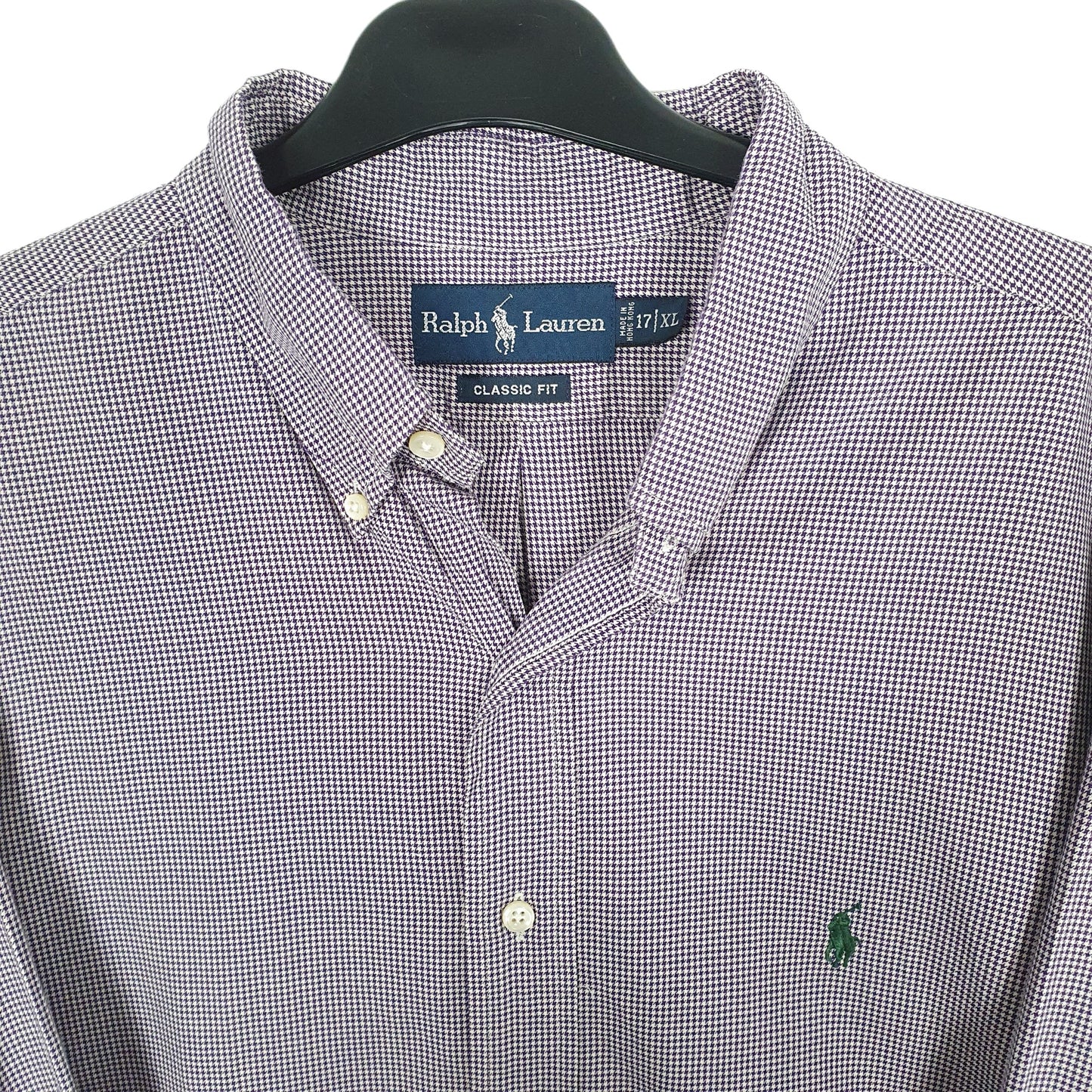 Ralph Lauren Houndstooth Long Sleeve Regular Fit Shirt Purple