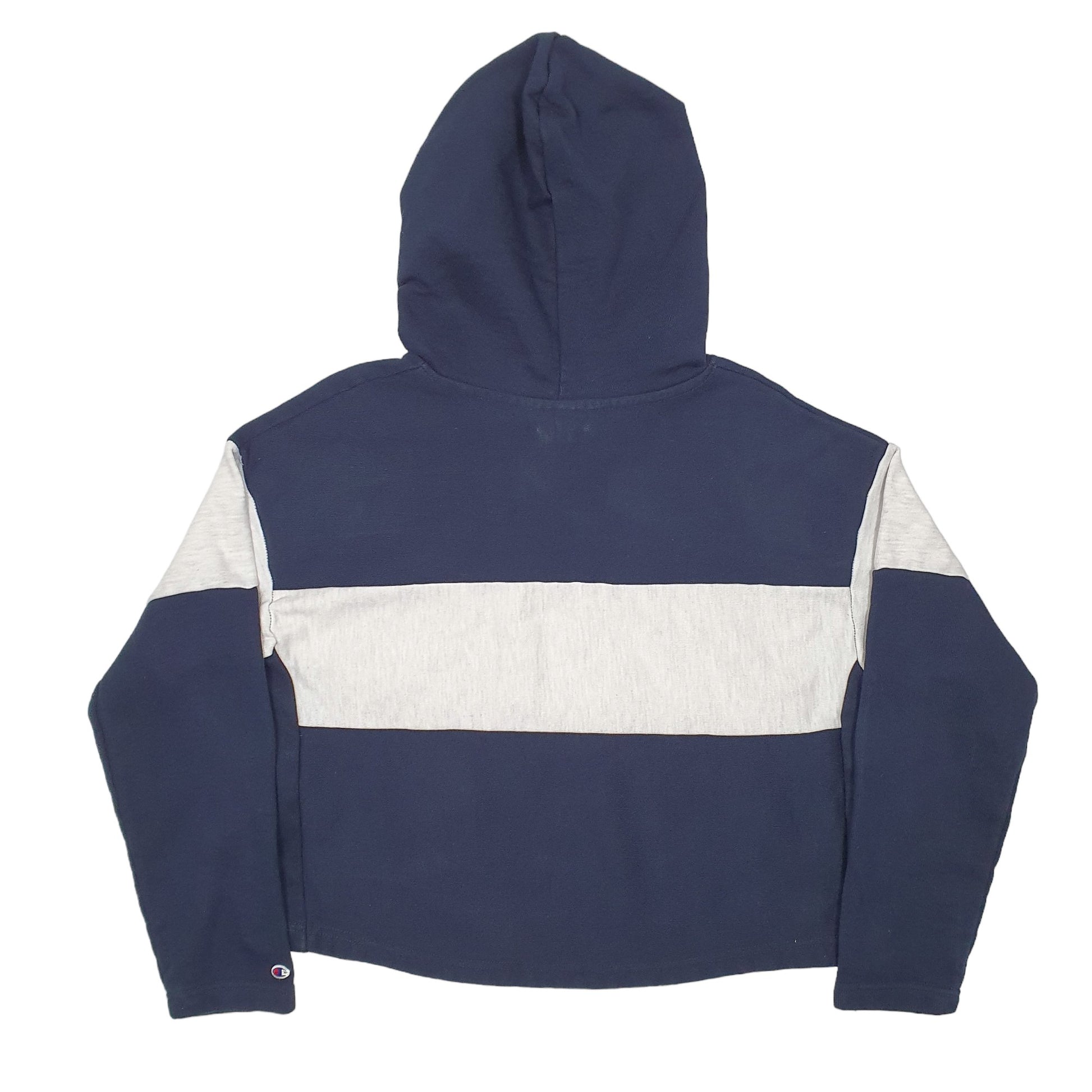 Womens Navy Champion Yale University Cropped Reverse Weave Hoodie Jumper