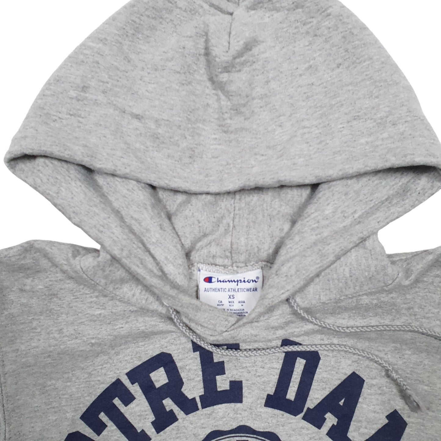 Mens Grey Champion Notre Dame USA College Hoodie Jumper