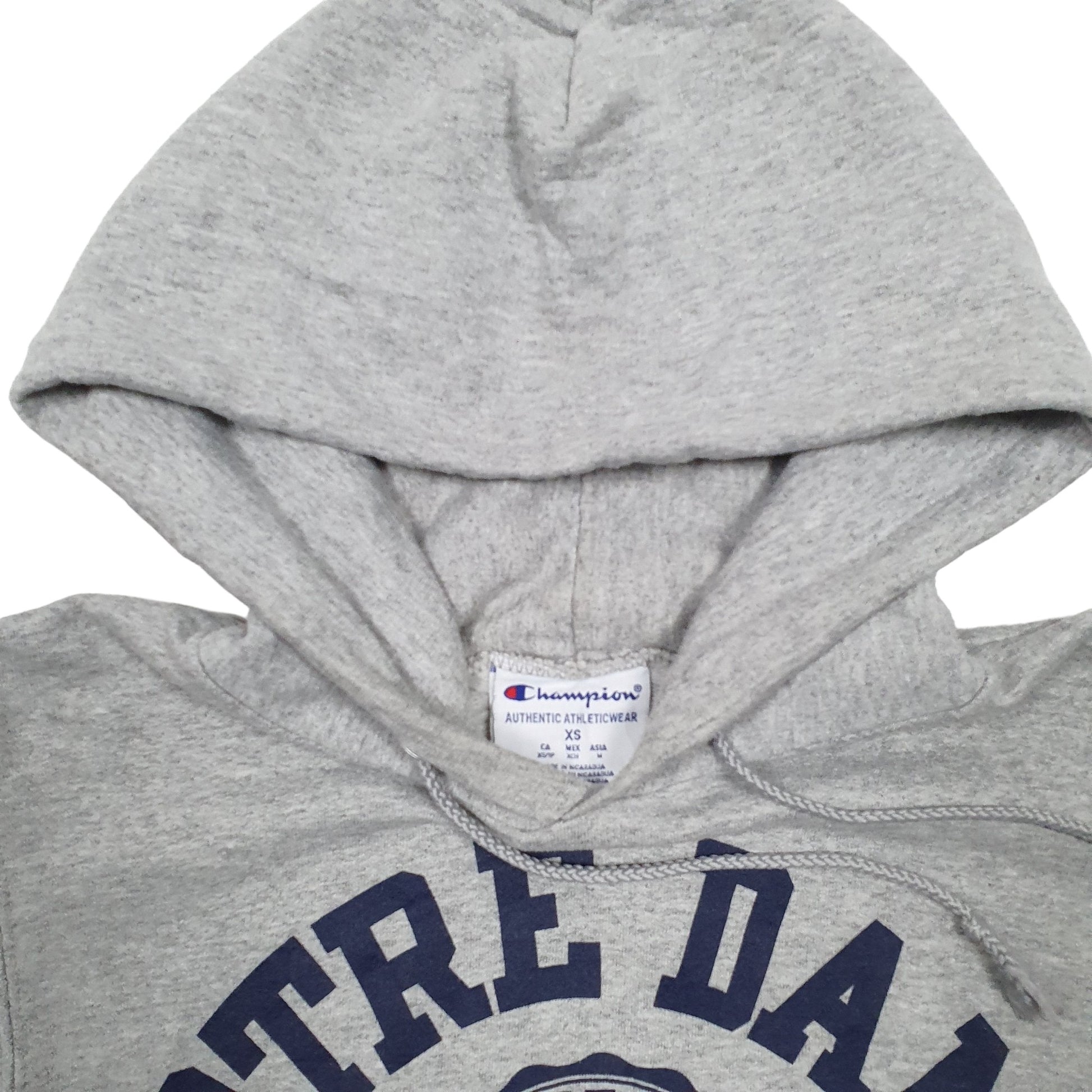 Mens Grey Champion Notre Dame USA College Hoodie Jumper