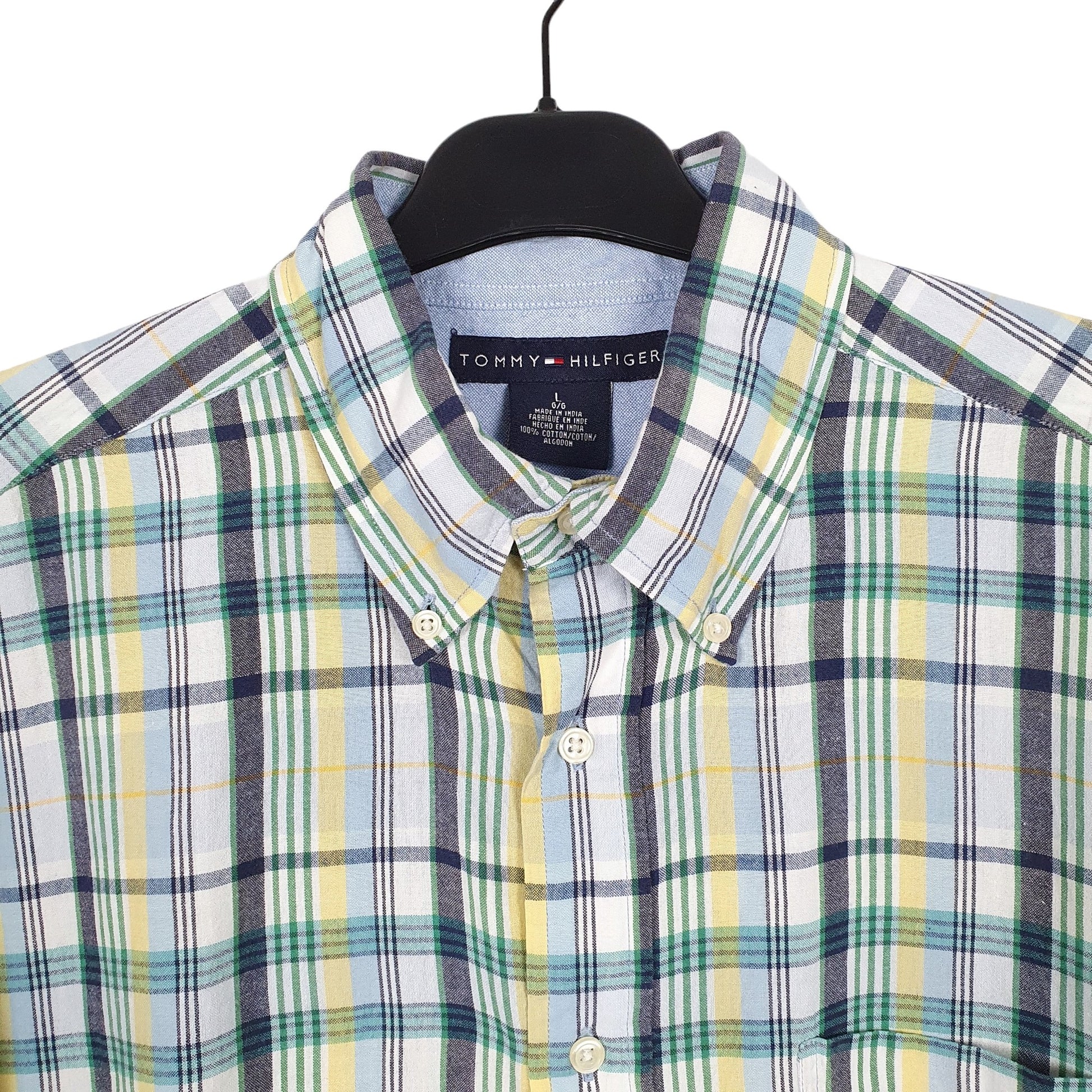 Tommy Hilfiger Short Sleeve Regular Fit Check Shirt Green
