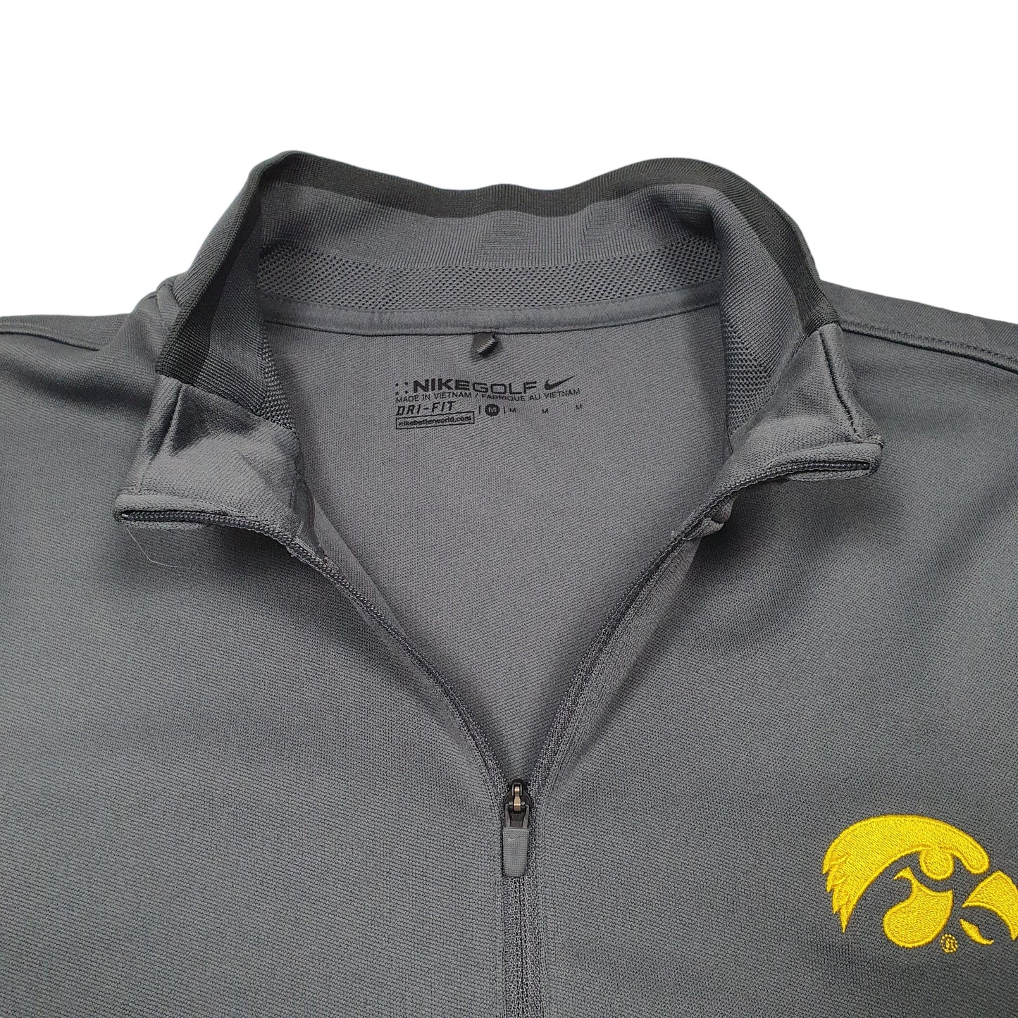 Mens Grey Nike Dri Fit University Of Iowa Golf Quarter Zip Jumper