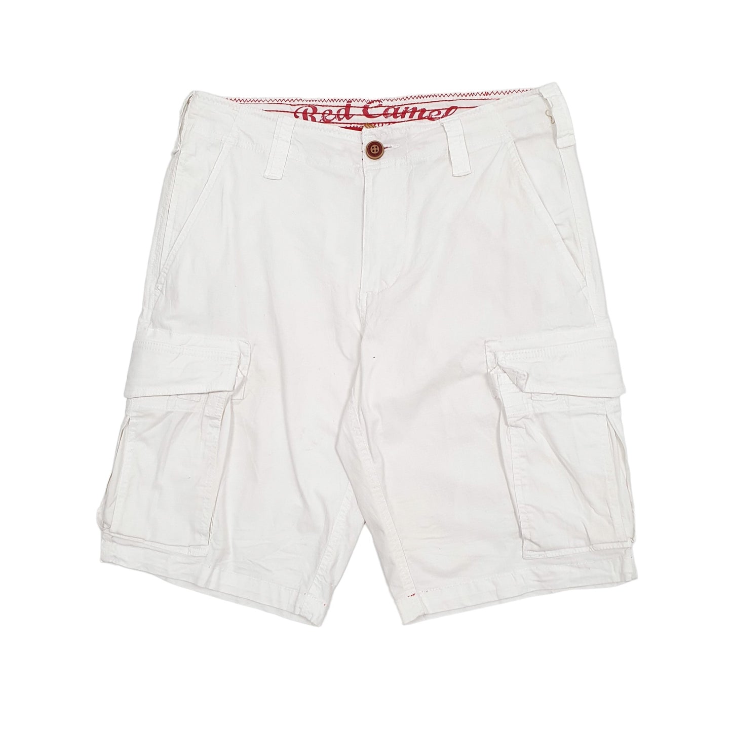 Mens White Red Camel  Cargo Shorts