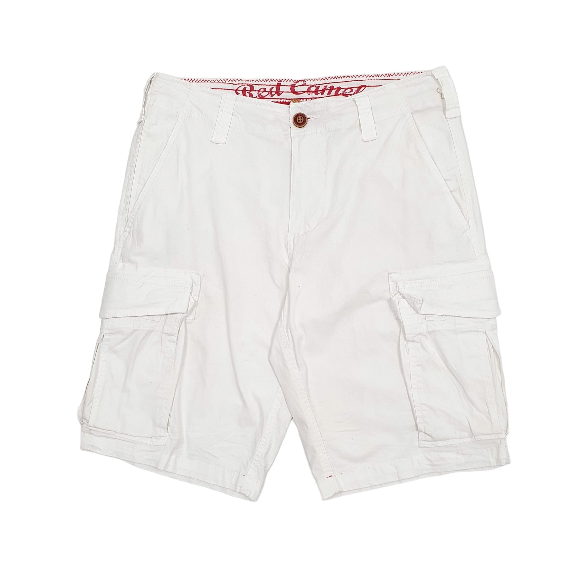 Mens White Red Camel  Cargo Shorts