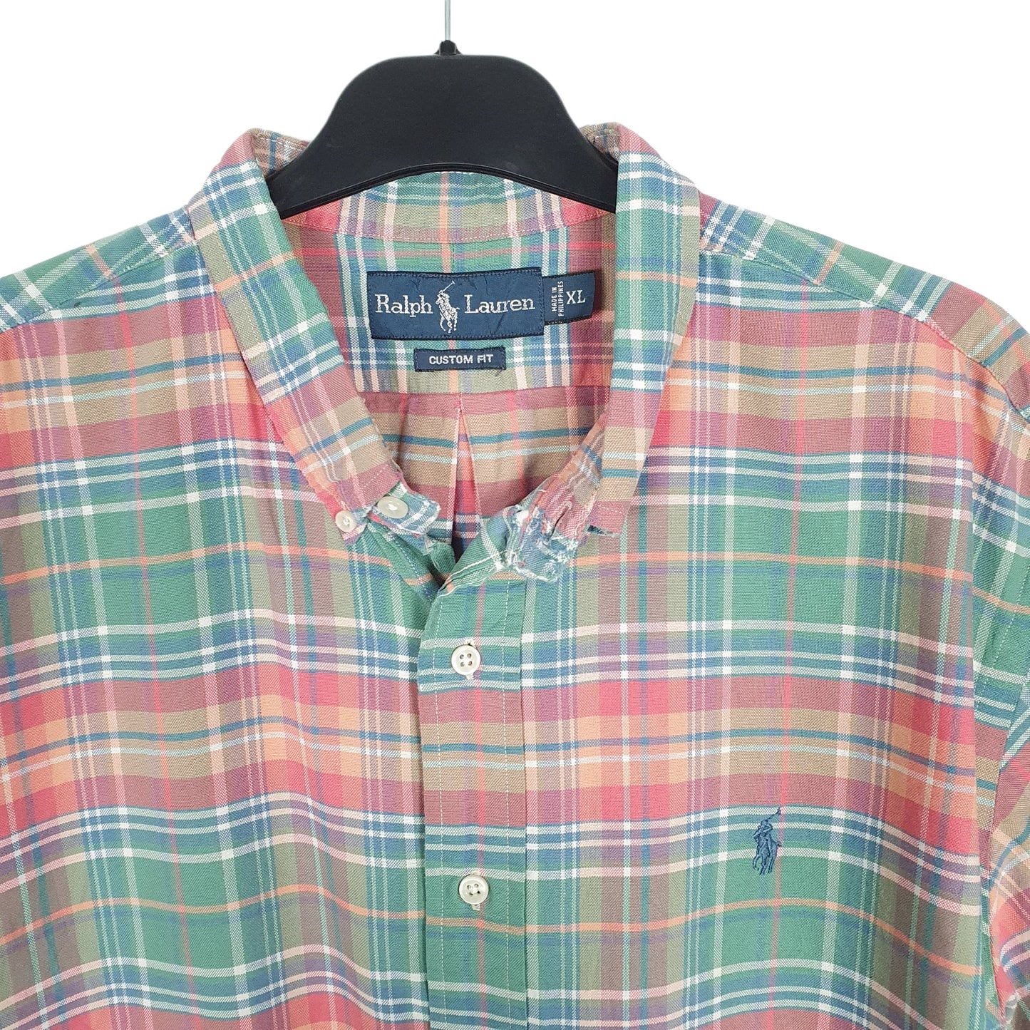 Ralph Lauren Short Sleeve Custom Fit Check Shirt Green