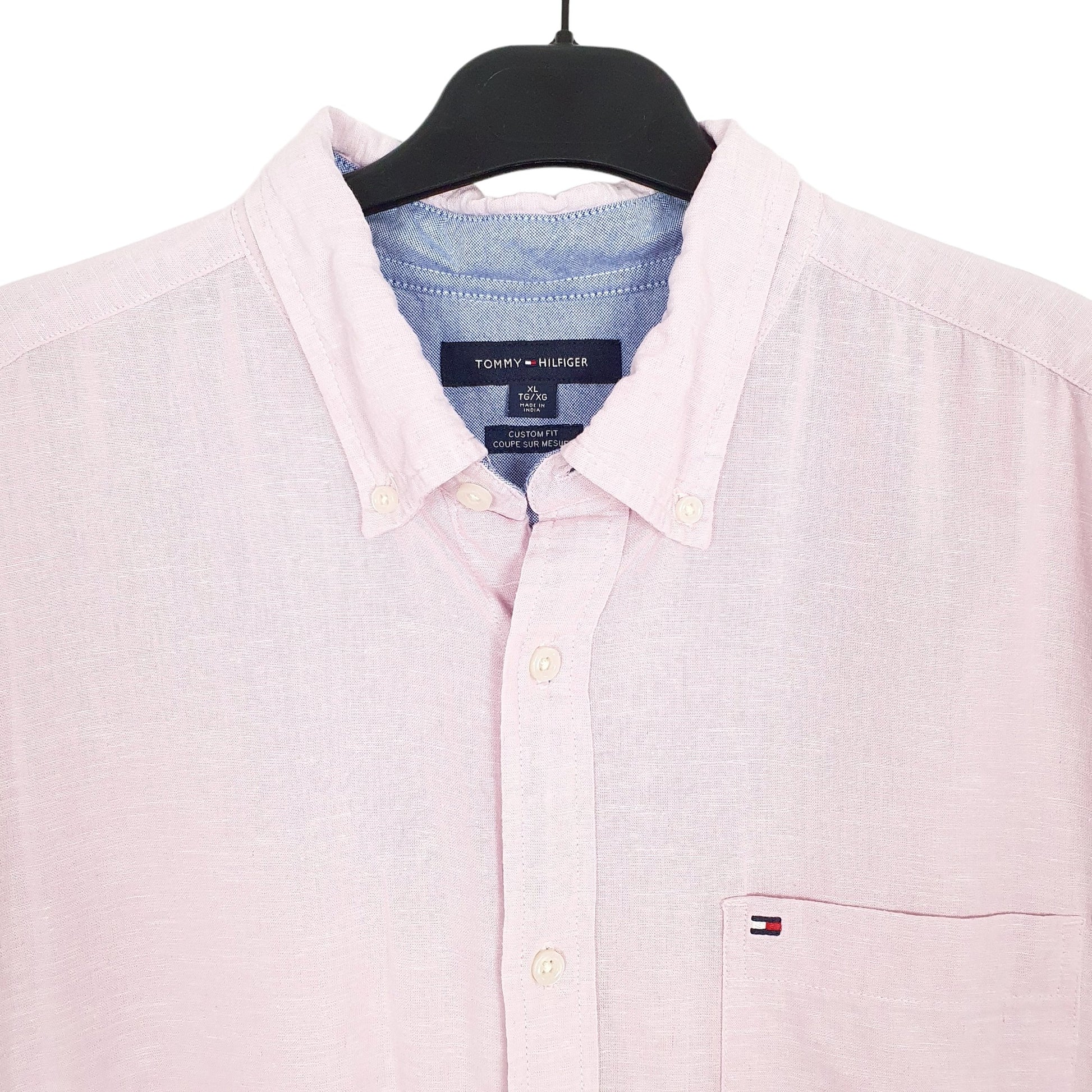 Tommy Hilfiger Short Sleeve Custom Fit Shirt Pink