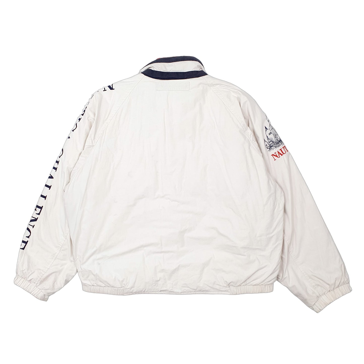 Mens White Nautica Challenge Vintage Spellout Padded Sailing  Coat
