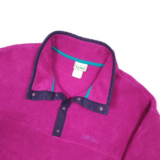 LL Bean Quarter Zip Fleece XL Pink