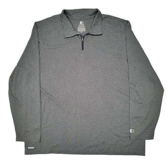 Mens Grey Starter Dri Star Active Quarter Zip Jumper