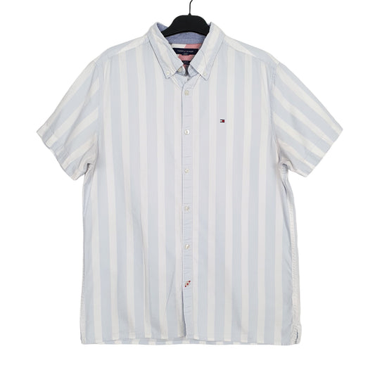 Tommy Hilfiger Short Sleeve Regular Fit Pinstripe Shirt Blue