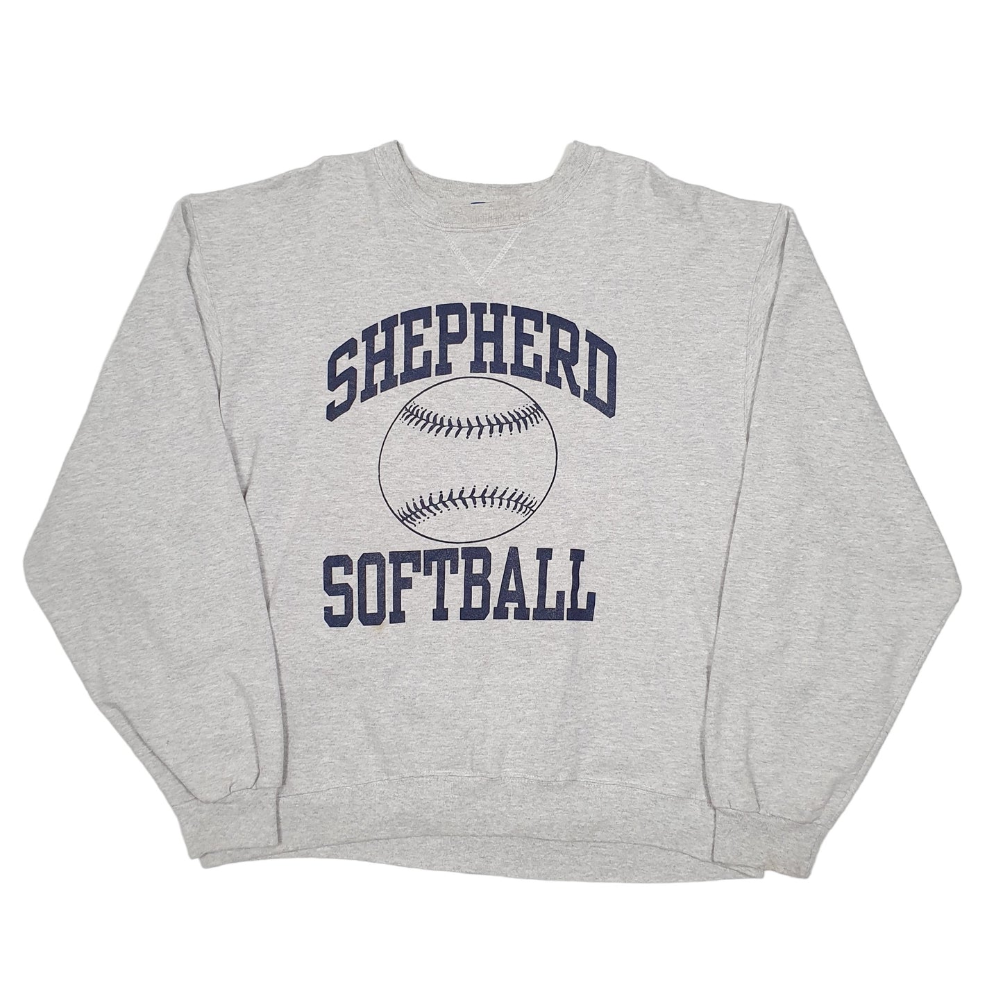 Mens Grey Champion Shepherd Softball Single V Crewneck Jumper