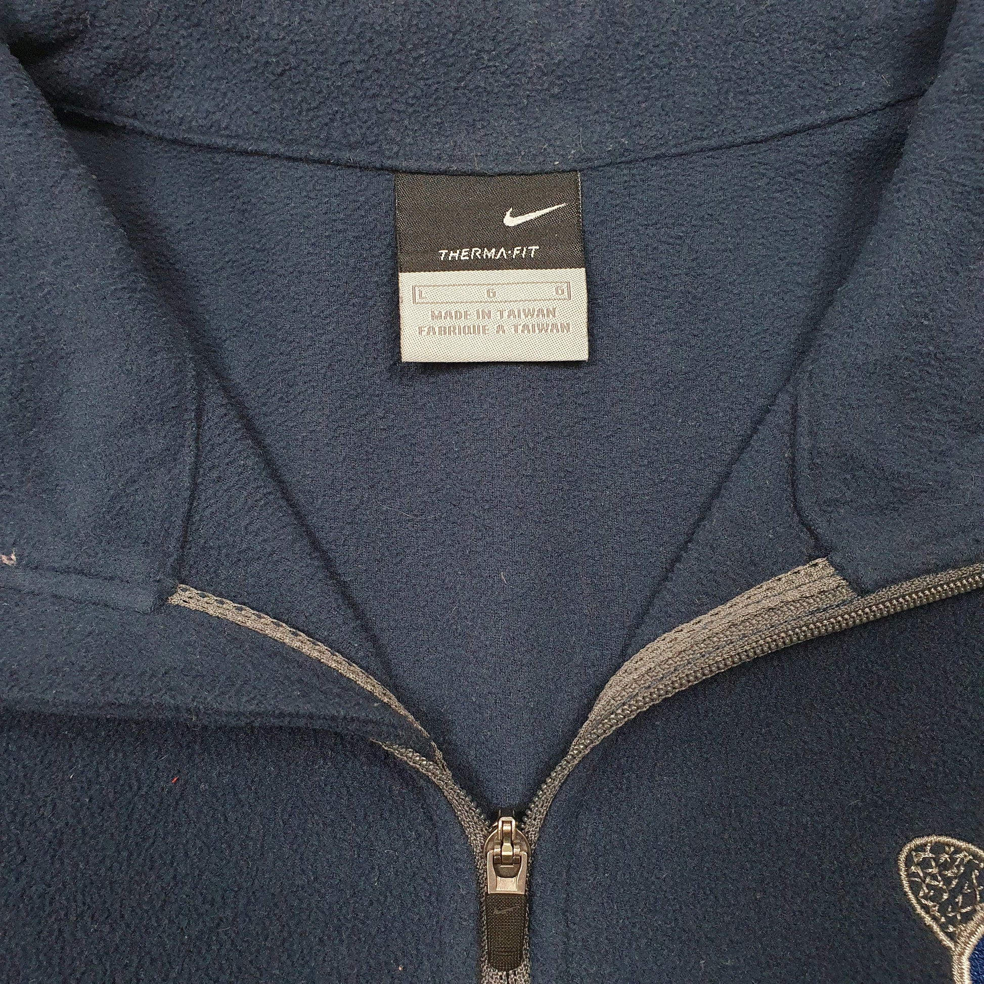 Womens Navy Nike Beaver Creek Tennis Snowflake Series Therma Fit Quarter Zip Jumper