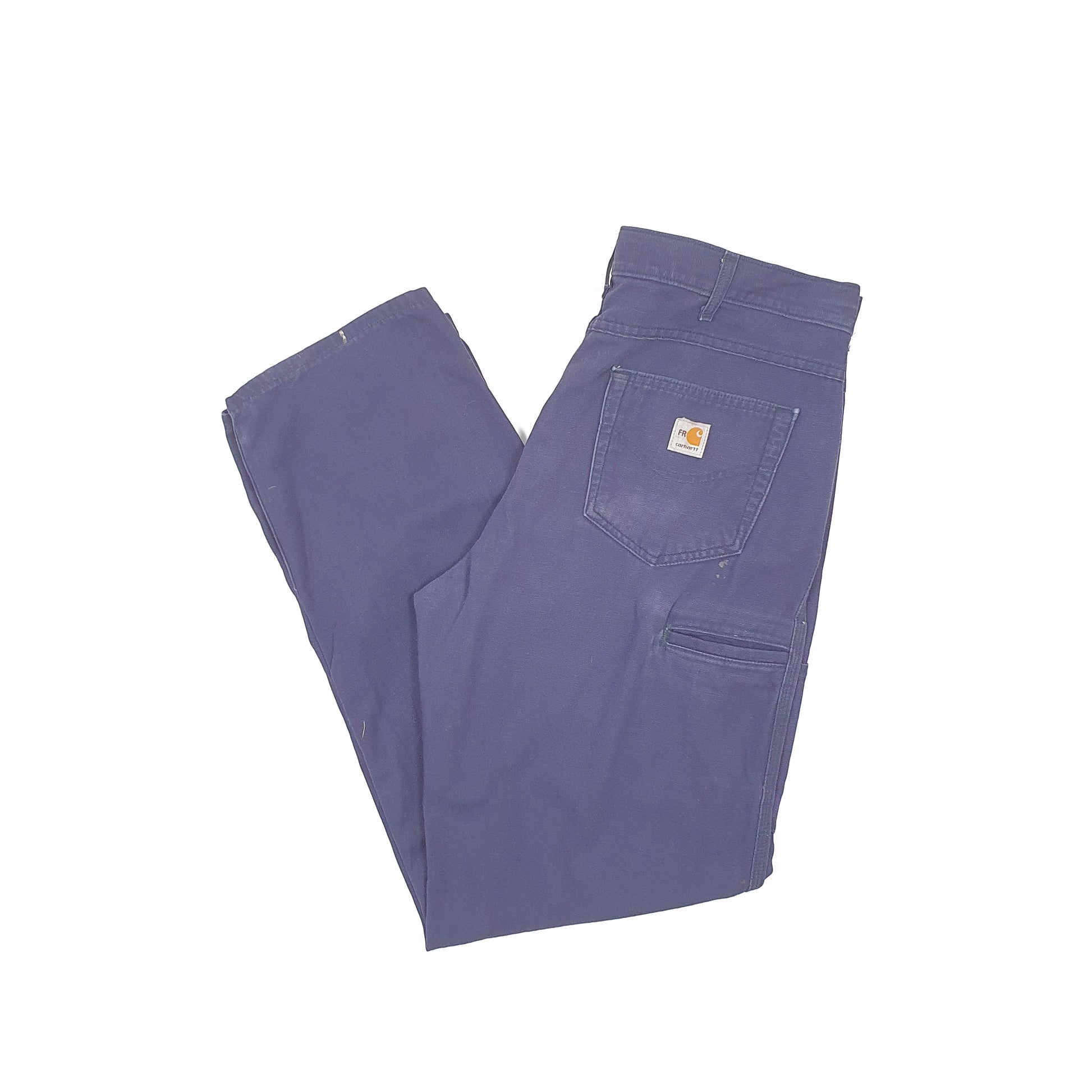 Mens Carhartt Work Pants Navy Chino Trousers W36 L34 Navy