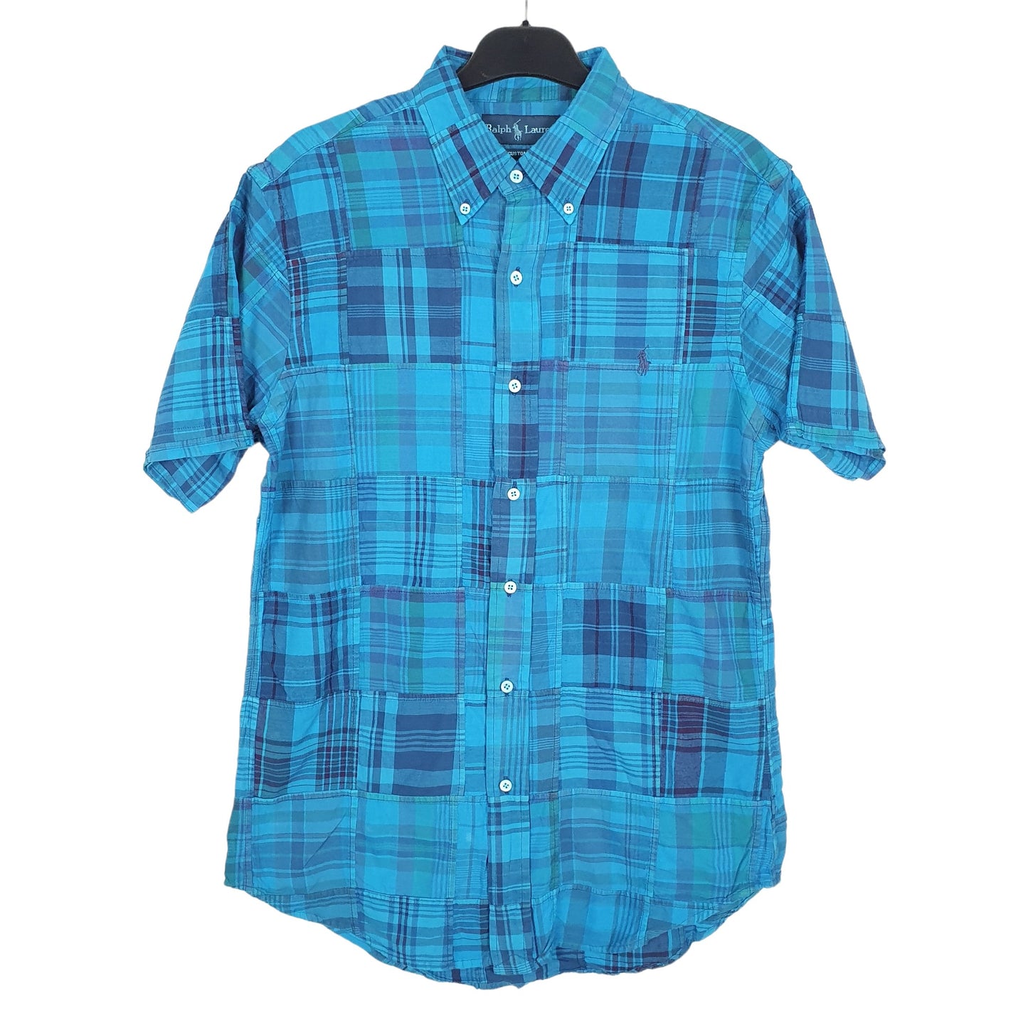 Ralph Lauren Short Sleeve Custom Fit Check Shirt Blue