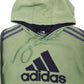 Mens Green Adidas Spellout Hoodie Jumper