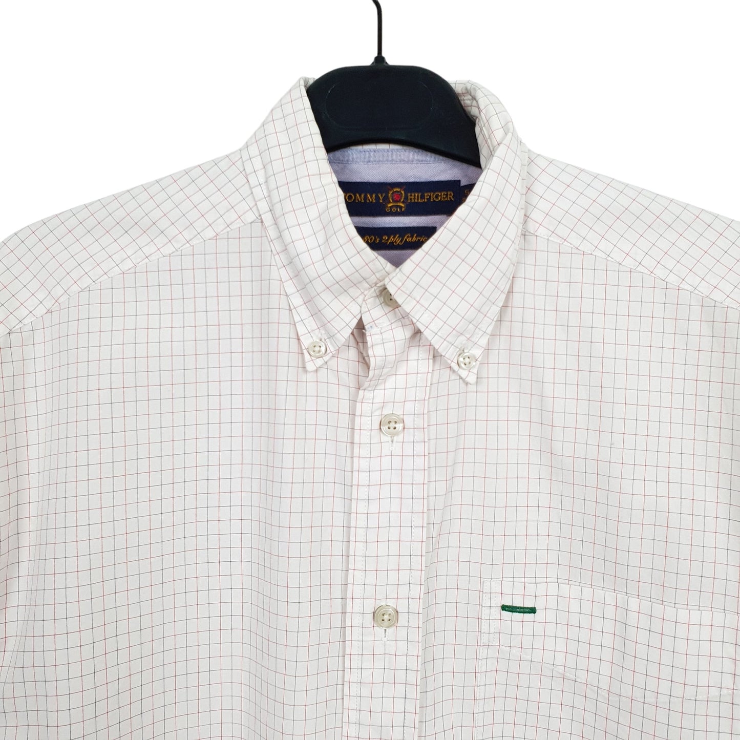 Tommy Hilfiger Short Sleeve Regular Fit Check Shirt Cream