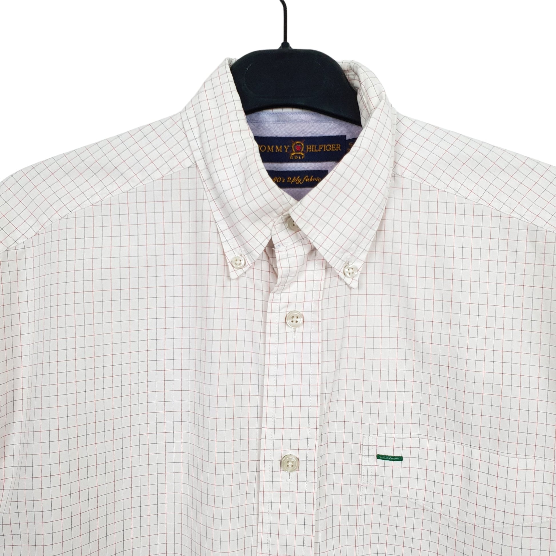 Tommy Hilfiger Short Sleeve Regular Fit Check Shirt Cream