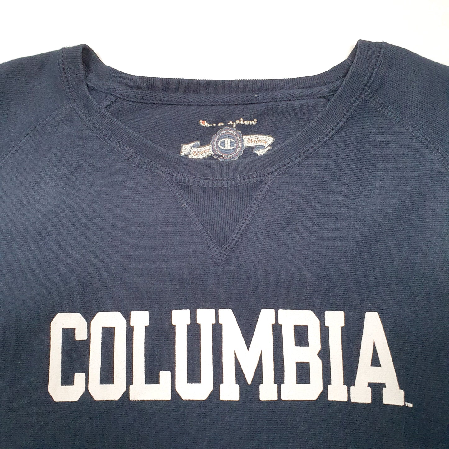 Womens Navy Champion Reverse Weave Columbia College USA Crewneck Jumper