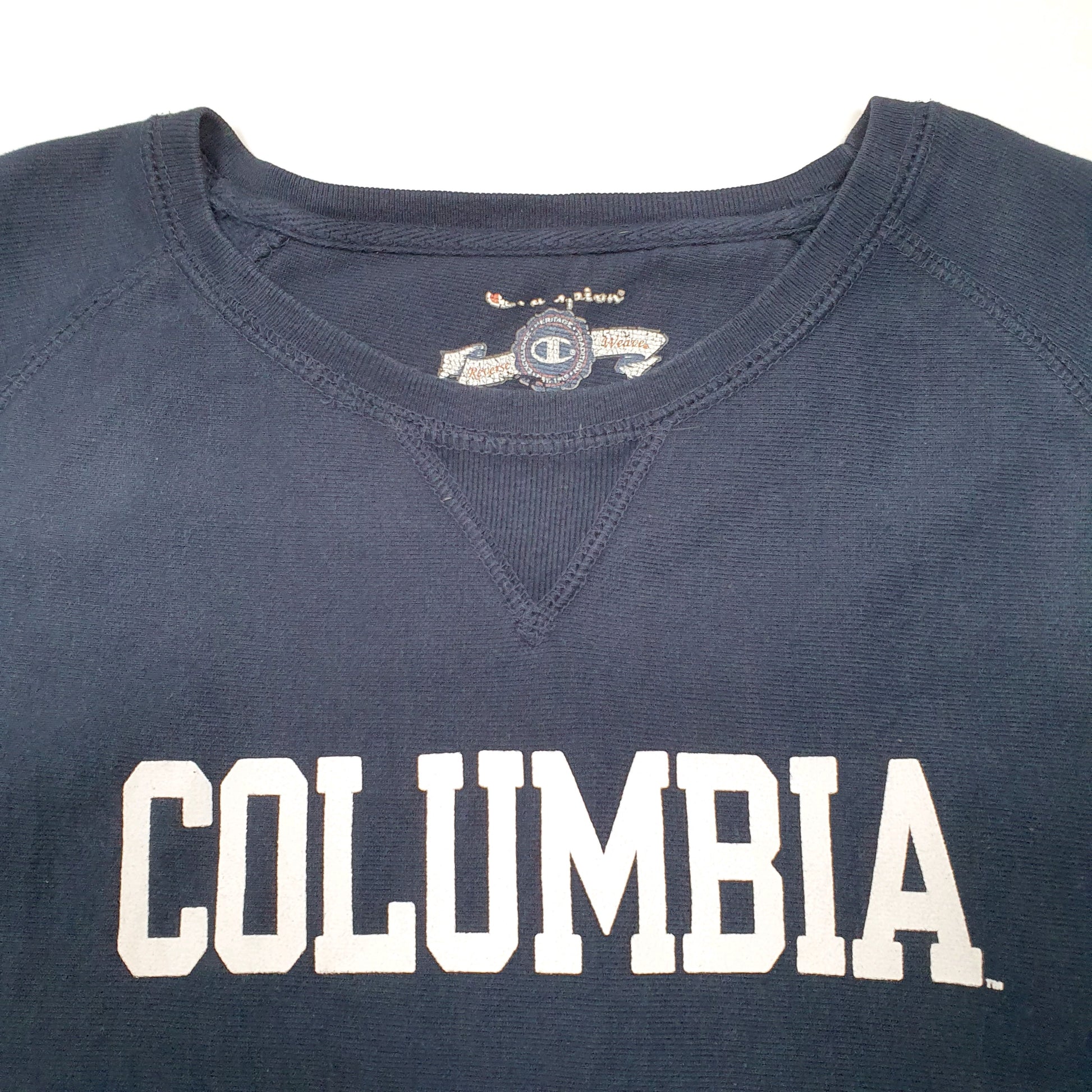 Womens Navy Champion Reverse Weave Columbia College USA Crewneck Jumper