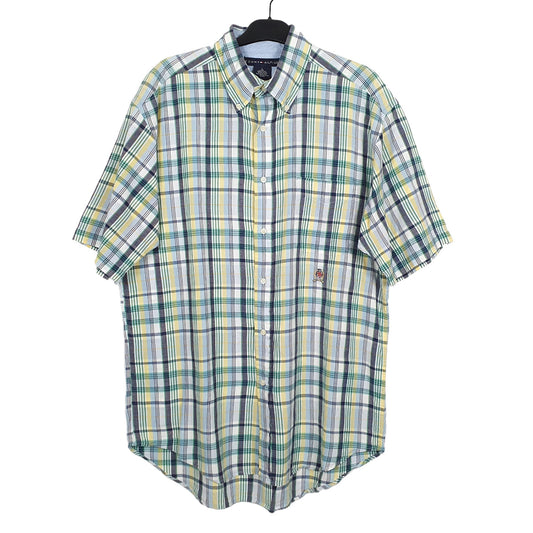 Tommy Hilfiger Short Sleeve Regular Fit Check Shirt Green